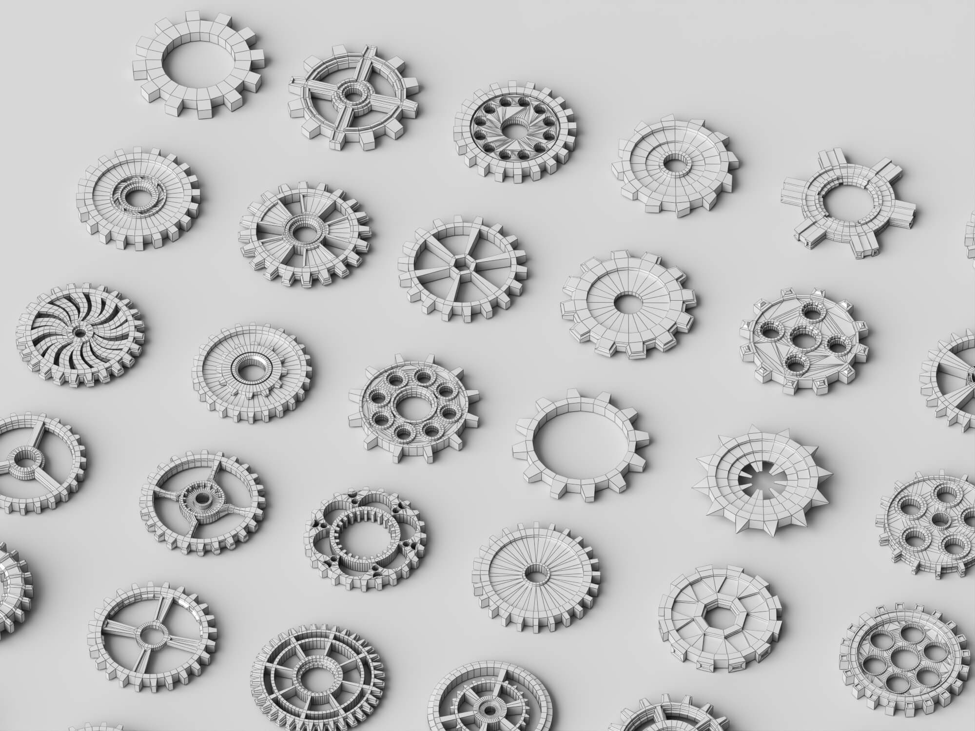 Plastic Gear Parts Pack 3d Model 3D Model