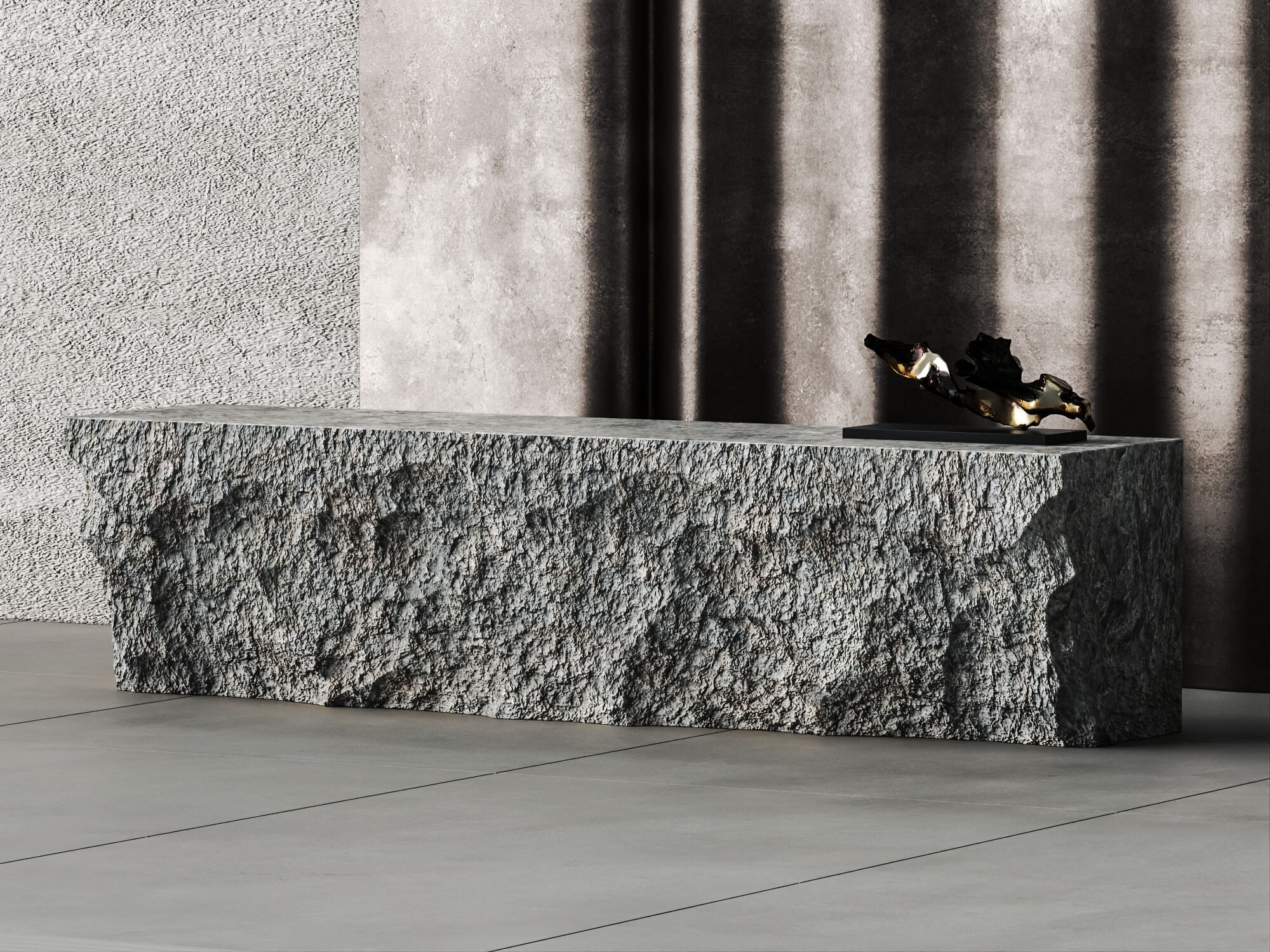 Raw Stone Reception Desk 3d Asset 3D Model