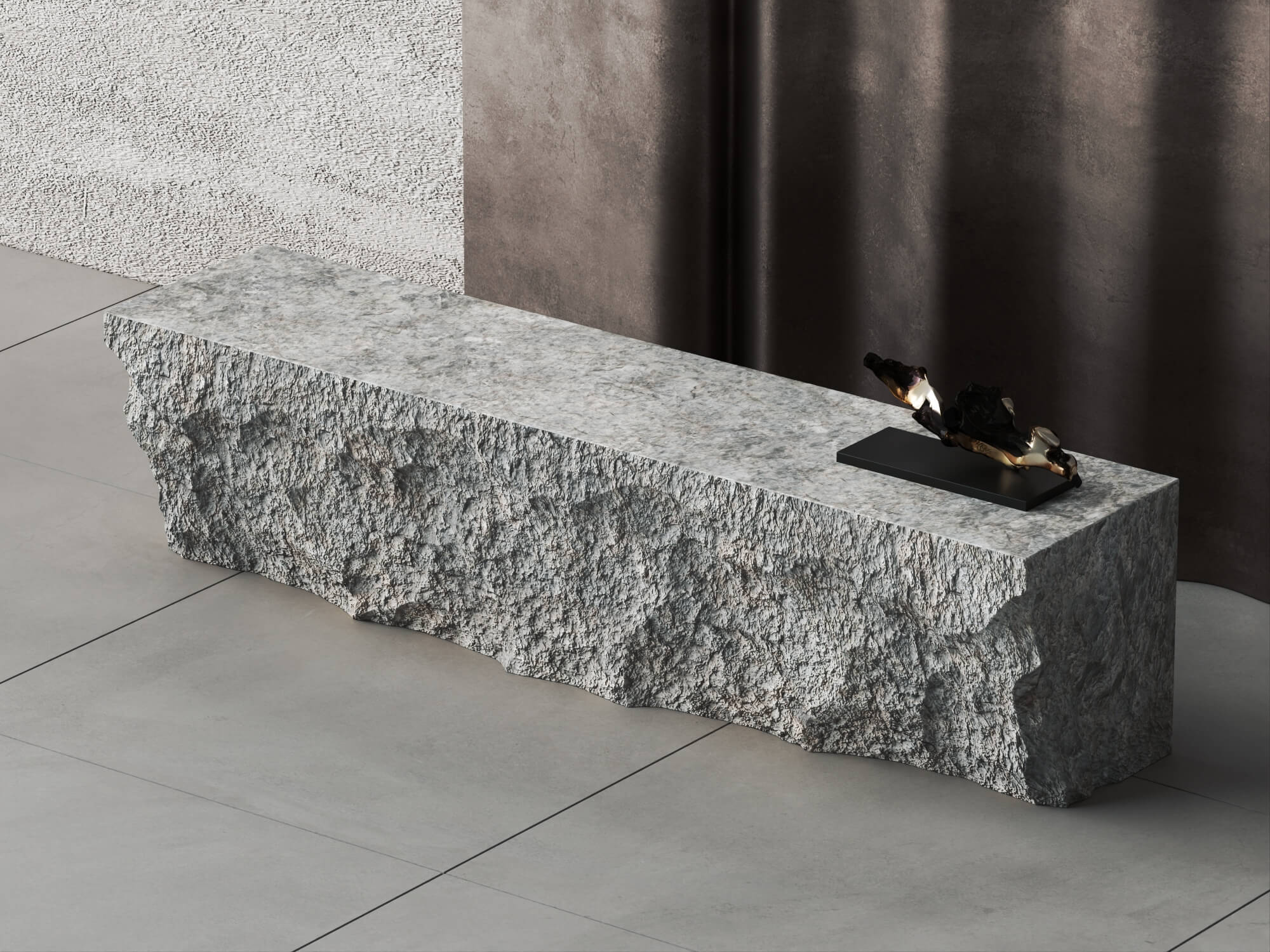 Raw Stone Reception Desk 3d Asset 3D Model