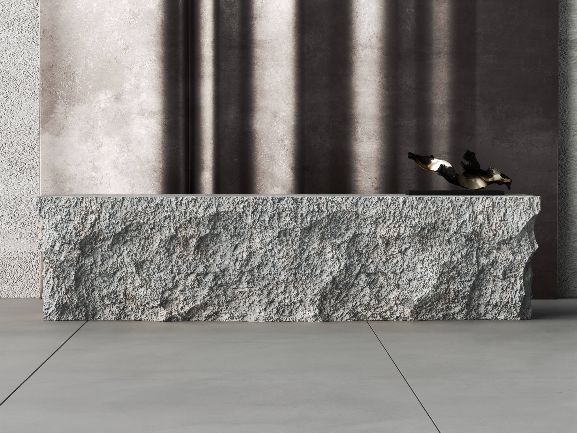 Raw Stone Reception Desk 3d Asset 3D Model