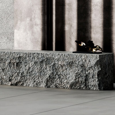 Raw Stone Reception Desk 3d Asset