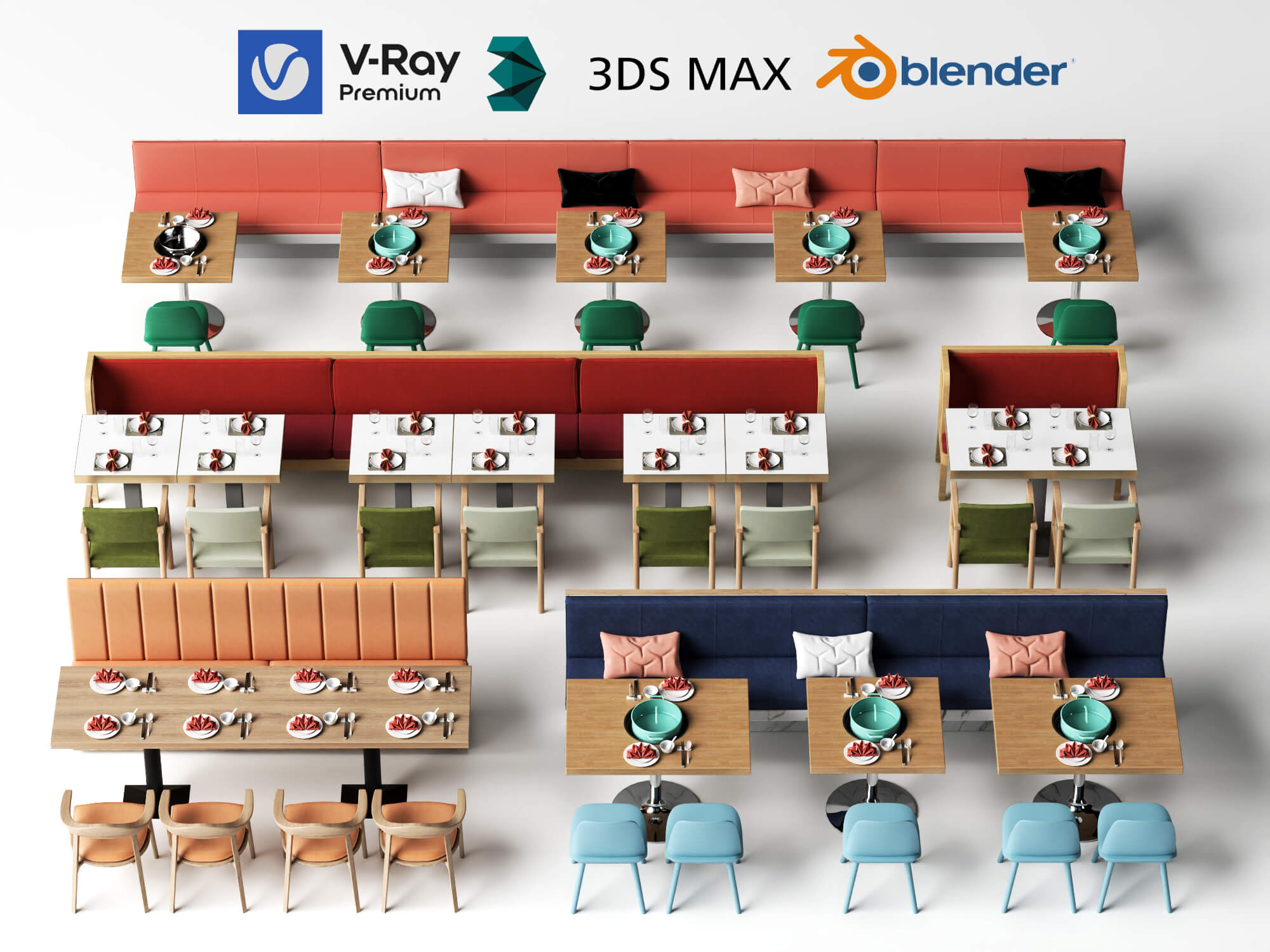 Restaurant Booth Dining Furniture 3D Models 3D Model