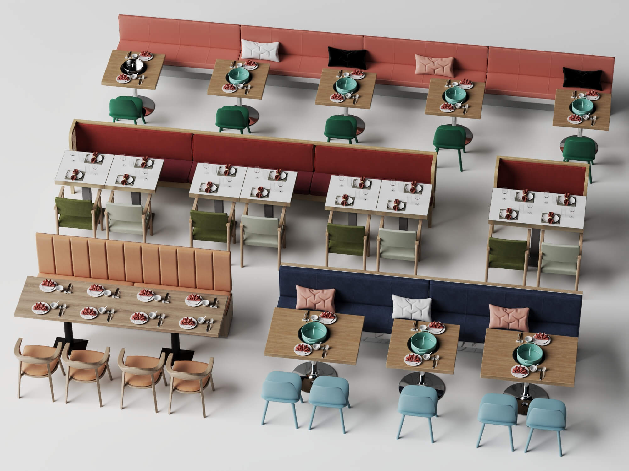 Restaurant Booth Dining Furniture 3D Models 3D Model