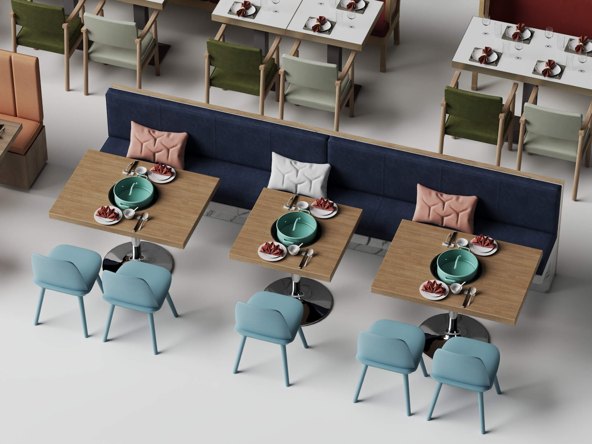 Restaurant Booth Dining Furniture 3D Models 3D Model
