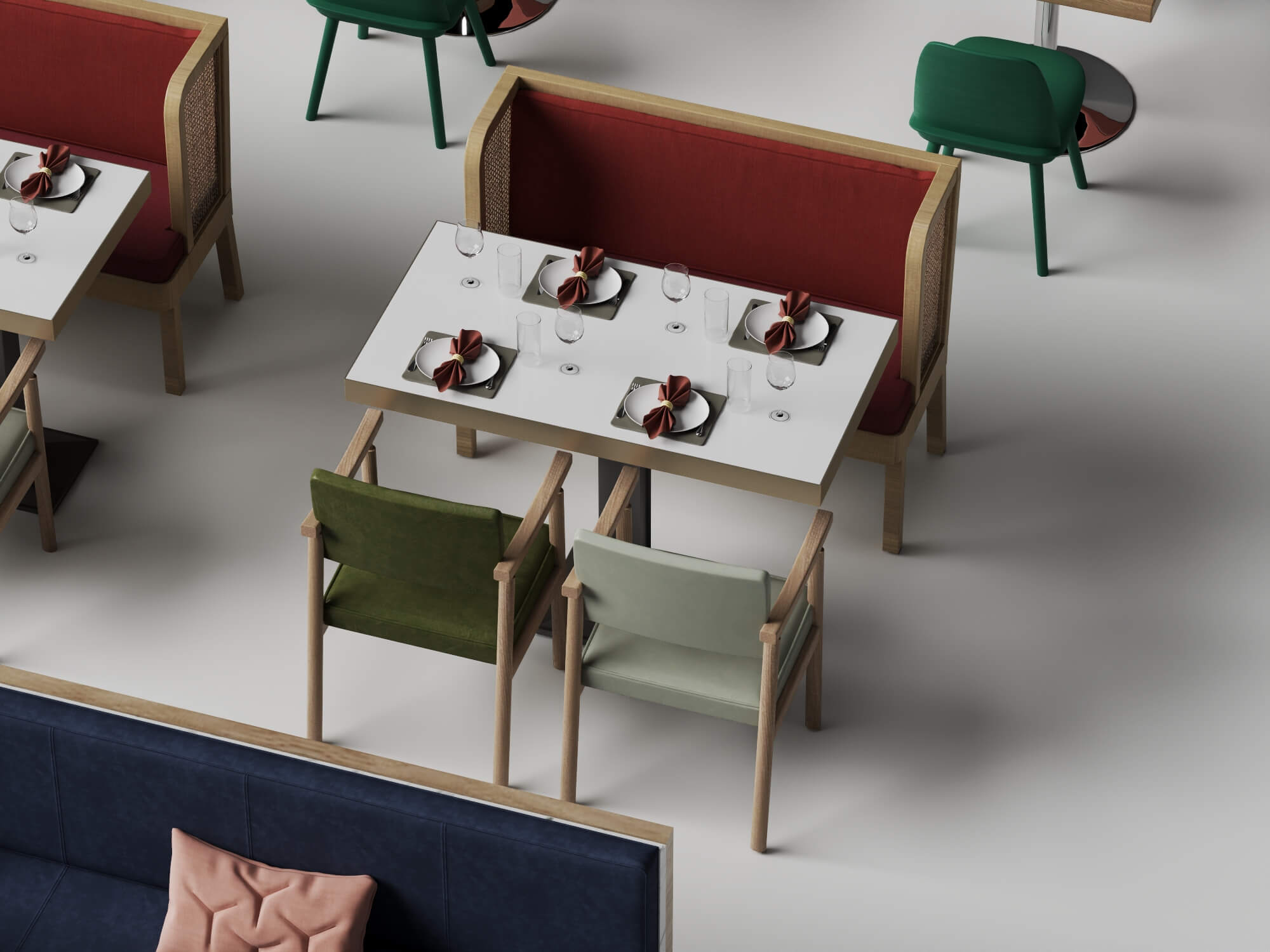 Restaurant Booth Dining Furniture 3D Models 3D Model