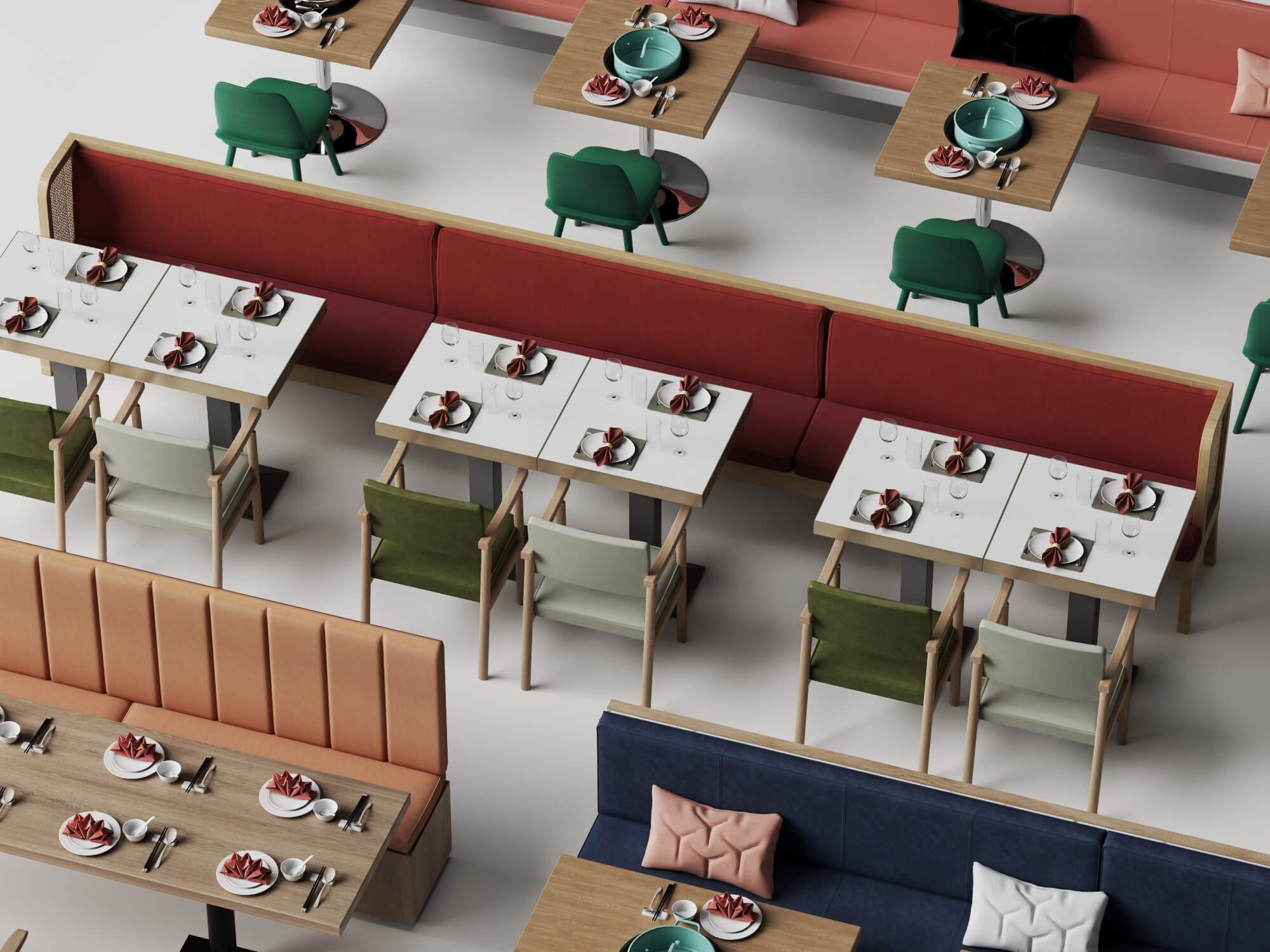 Restaurant Booth Dining Furniture 3D Models 3D Model