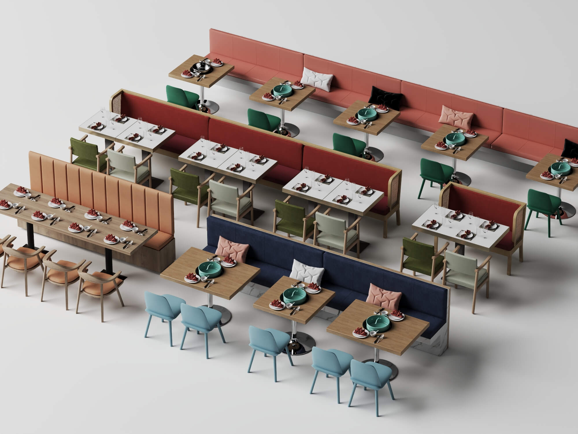 Restaurant Booth Dining Furniture 3D Models 3D Model