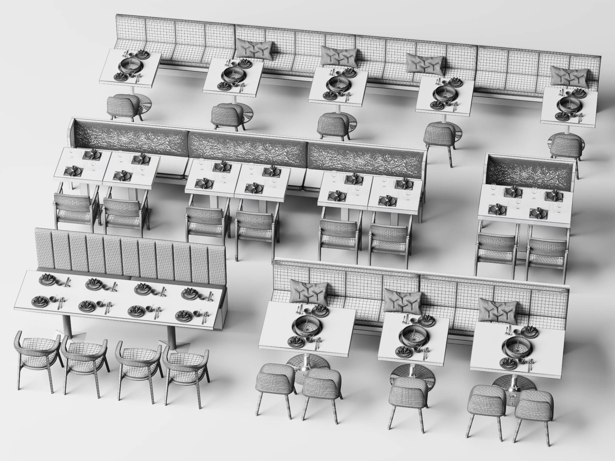 Restaurant Booth Dining Furniture 3D Models 3D Model
