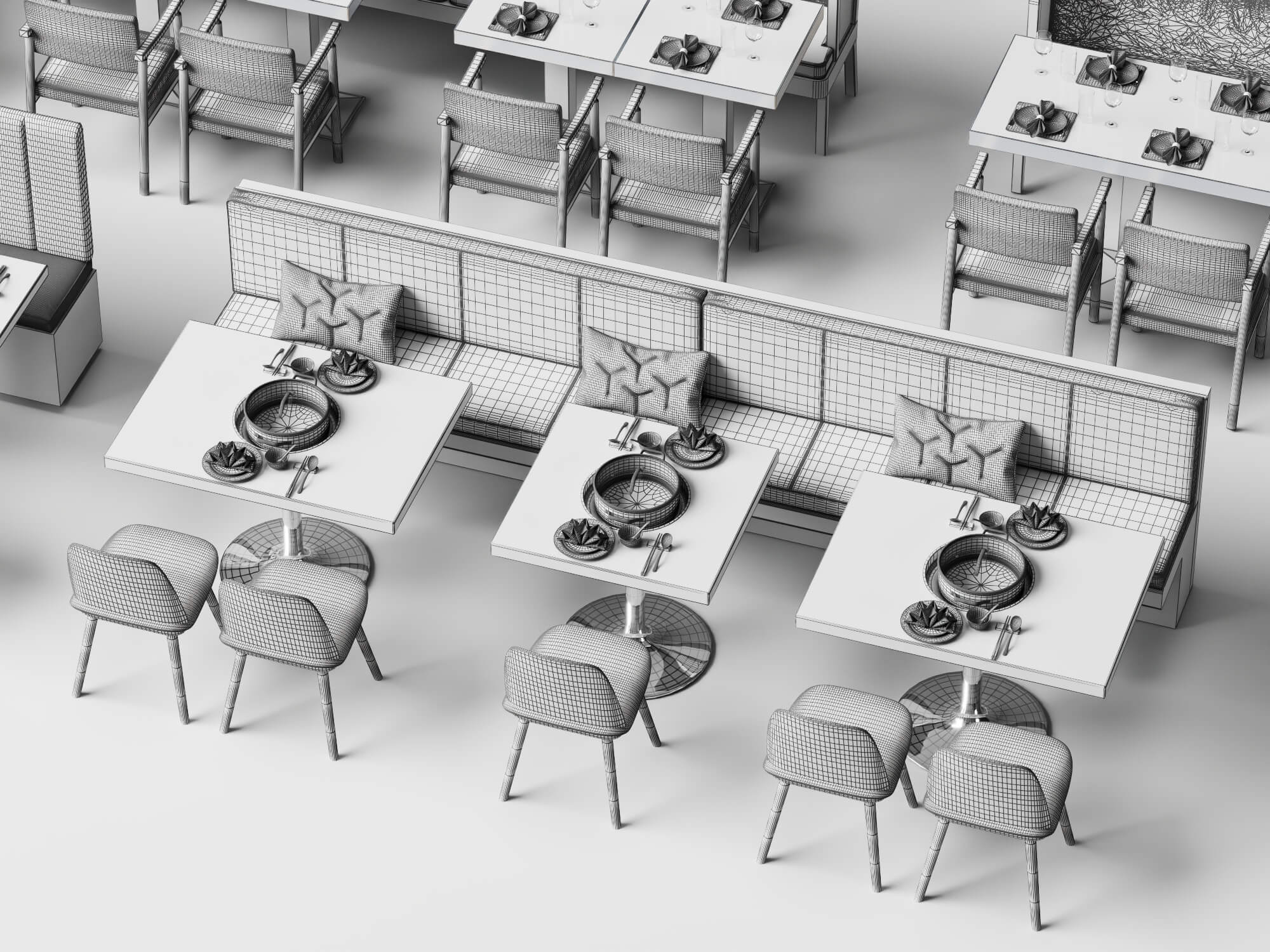 Restaurant Booth Dining Furniture 3D Models 3D Model
