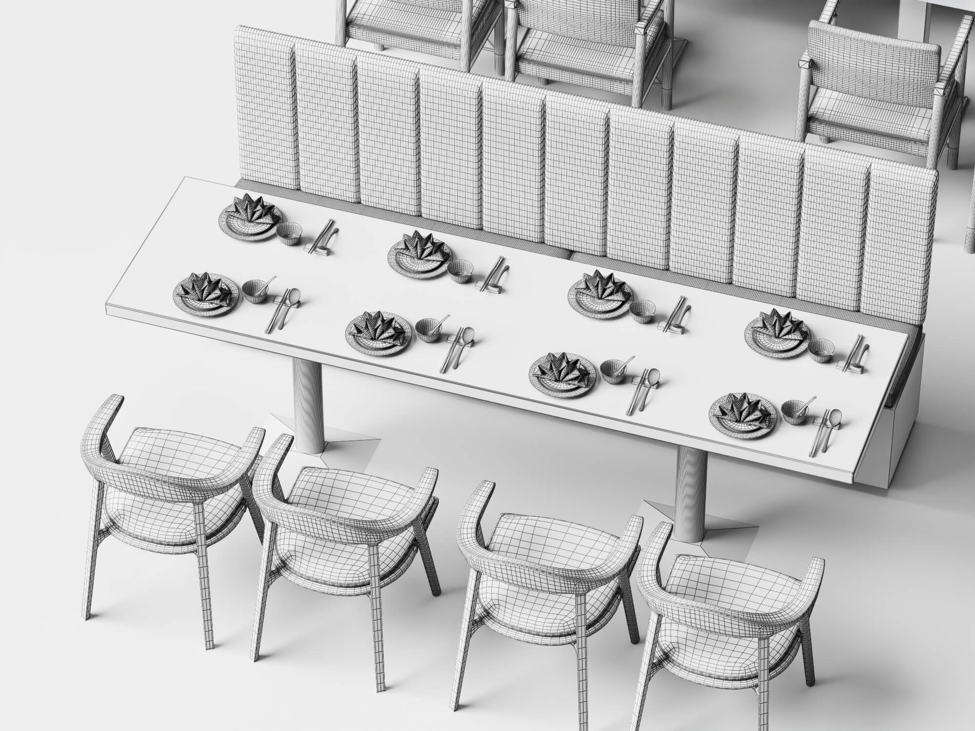 Restaurant Booth Dining Furniture 3D Models 3D Model