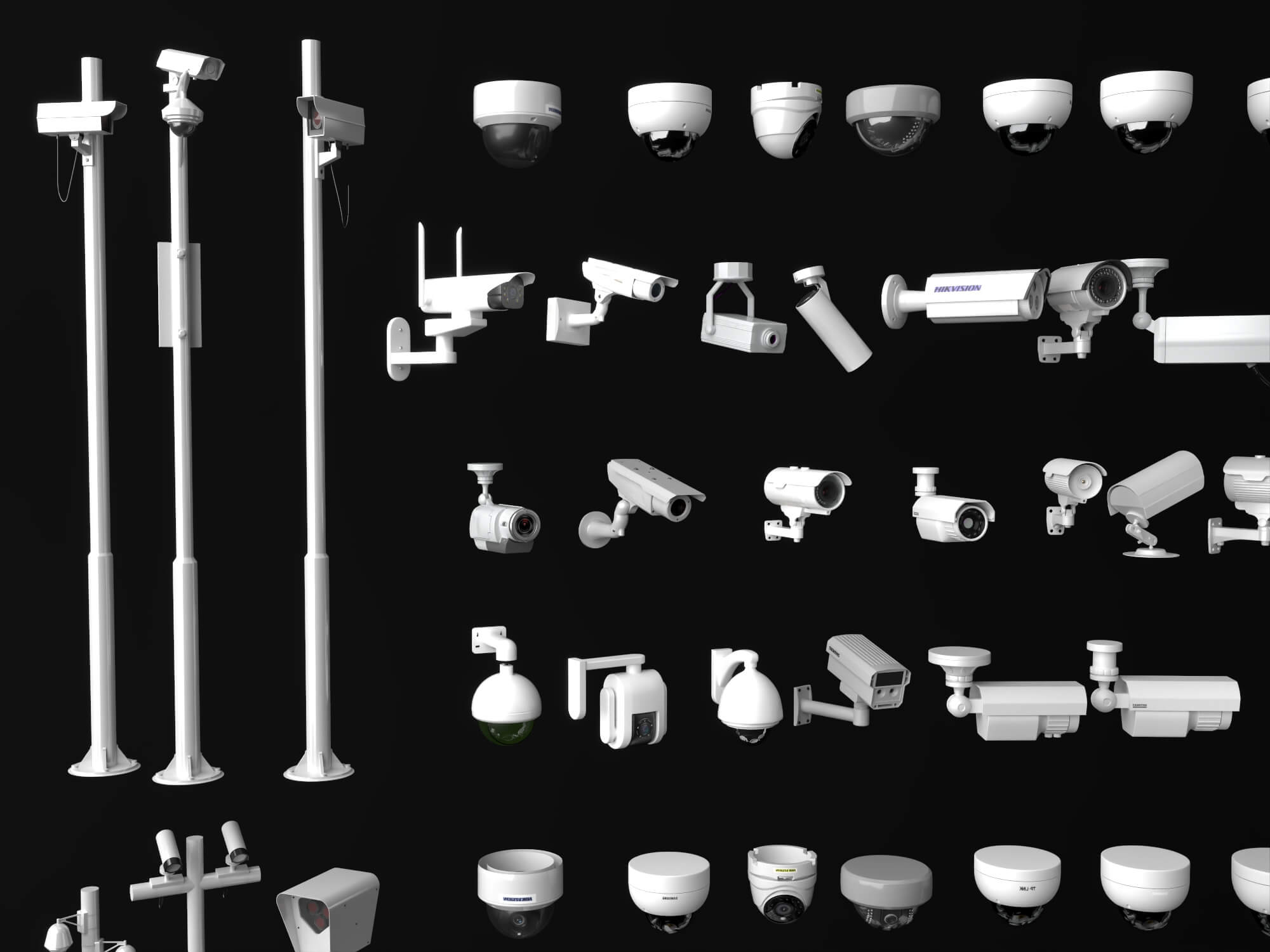 Security Camera Surveillance Equipment Asset Pack 3D Model