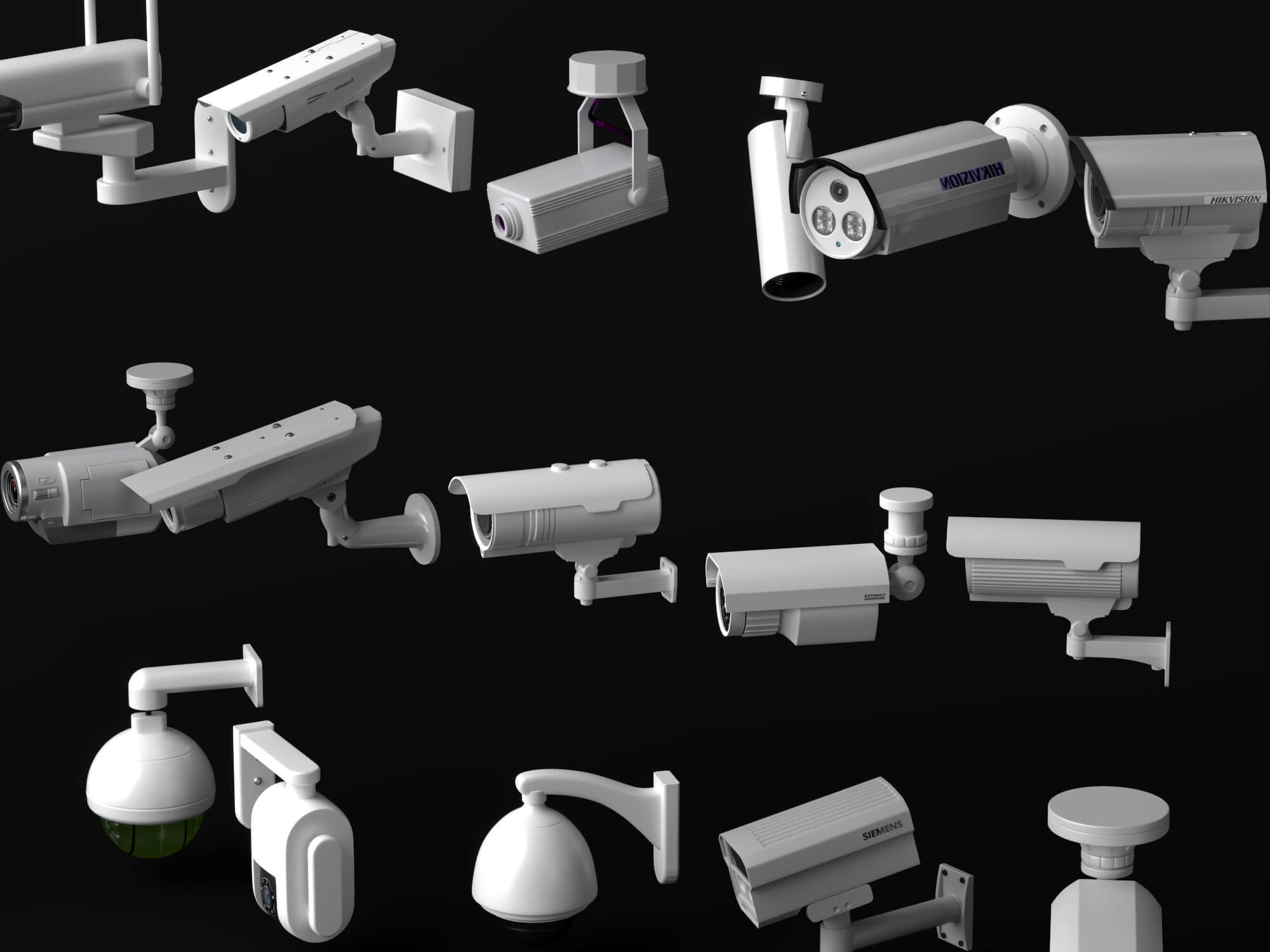 Security Camera Surveillance Equipment Asset Pack 3D Model