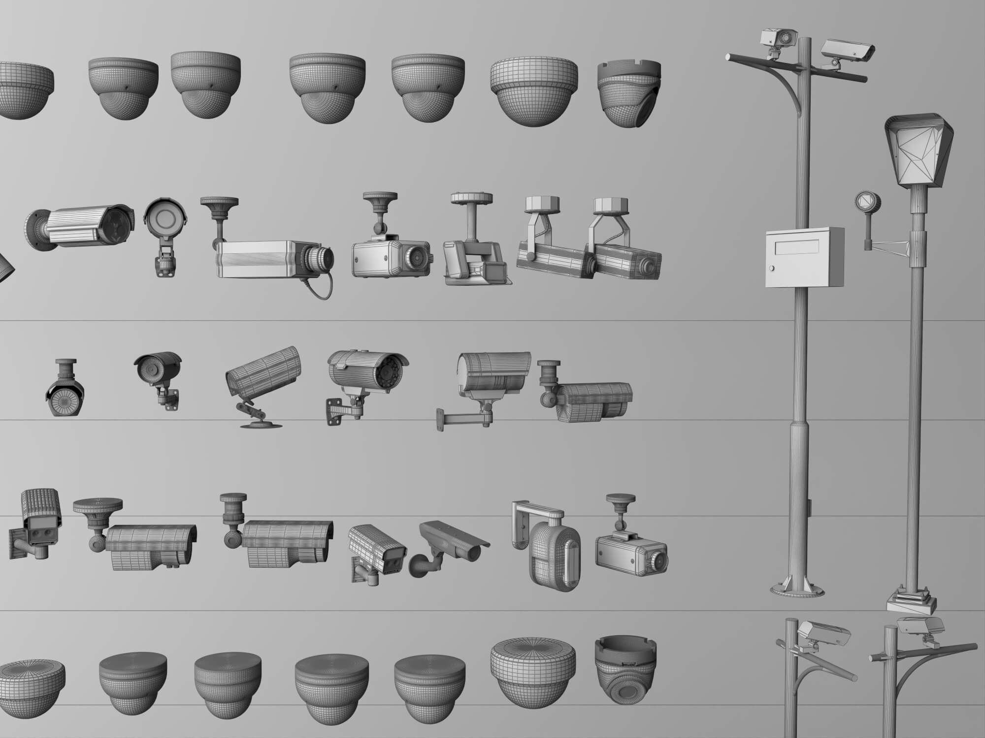 Security Camera Surveillance Equipment Asset Pack 3D Model