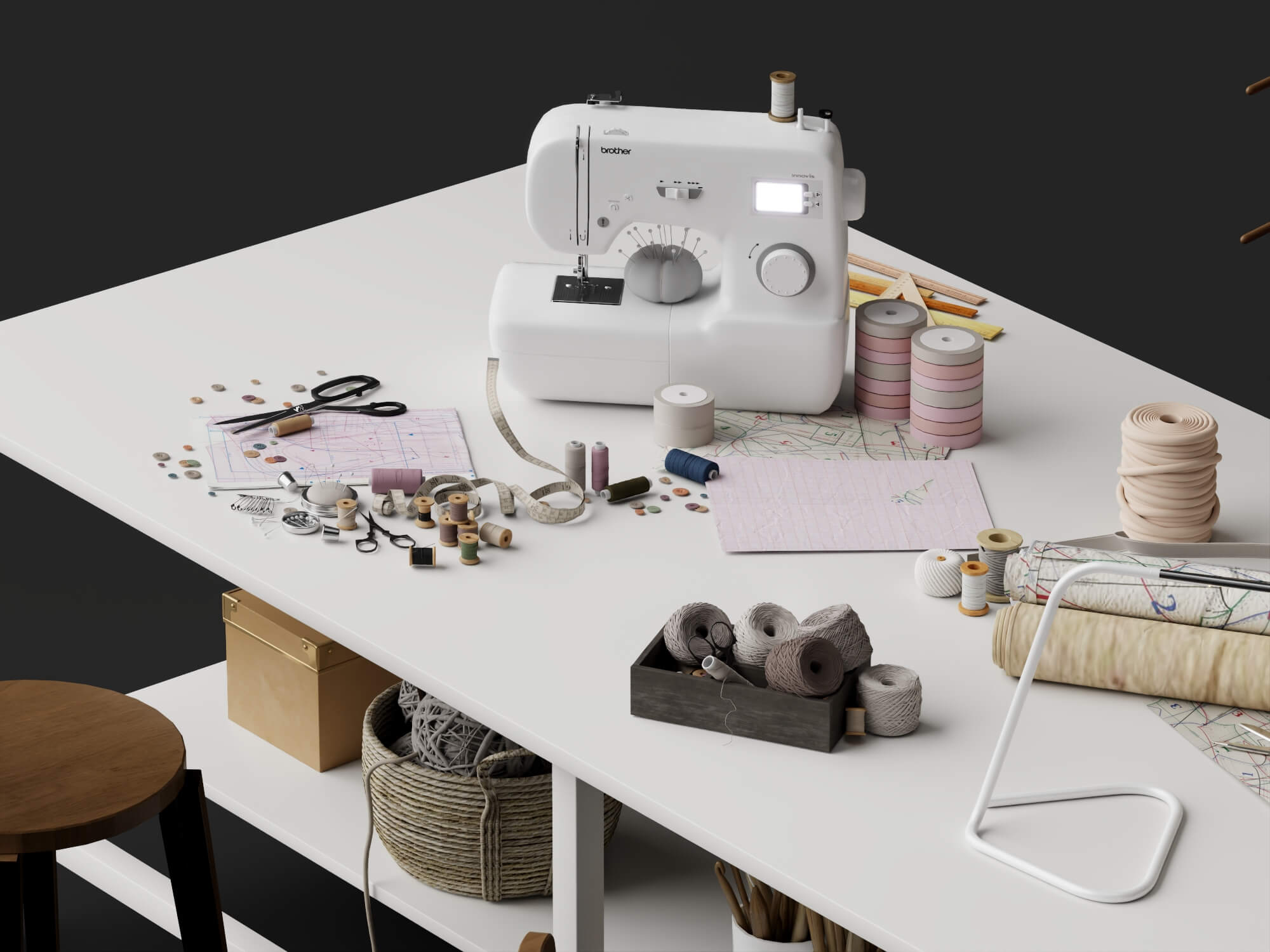 Sewing Craft Workstation 3D Model