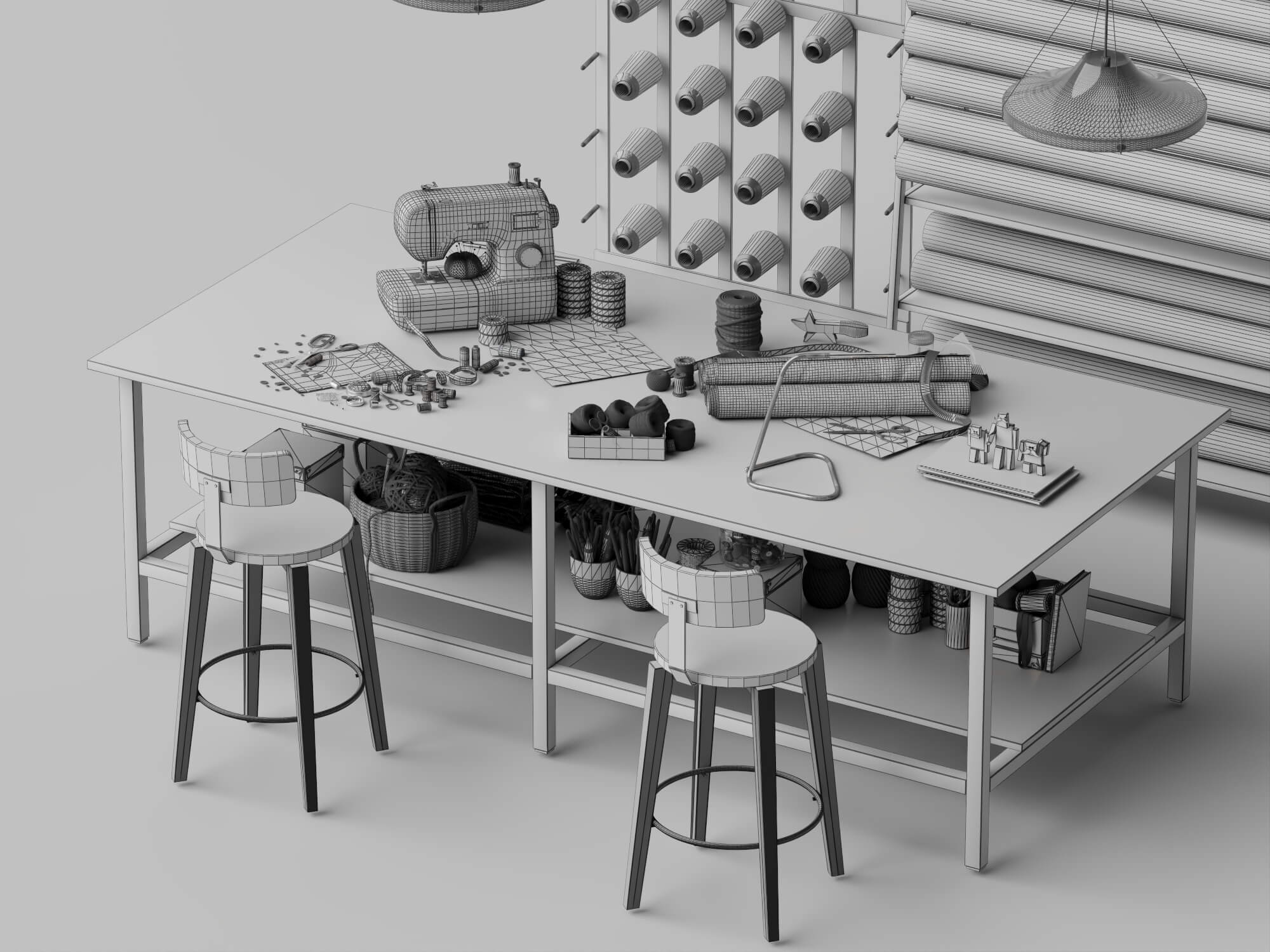 Sewing Craft Workstation 3D Model