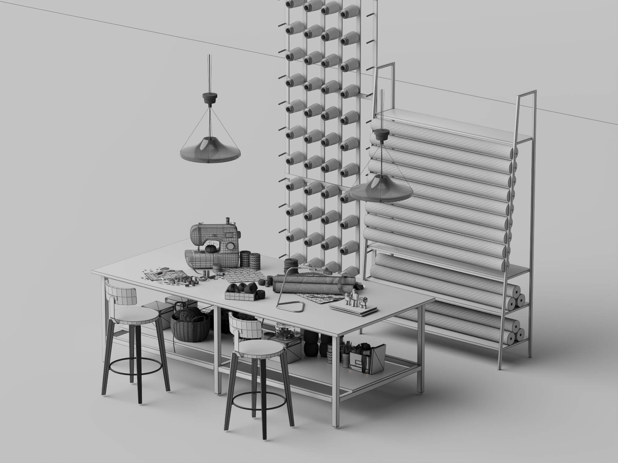 Sewing Craft Workstation 3D Model