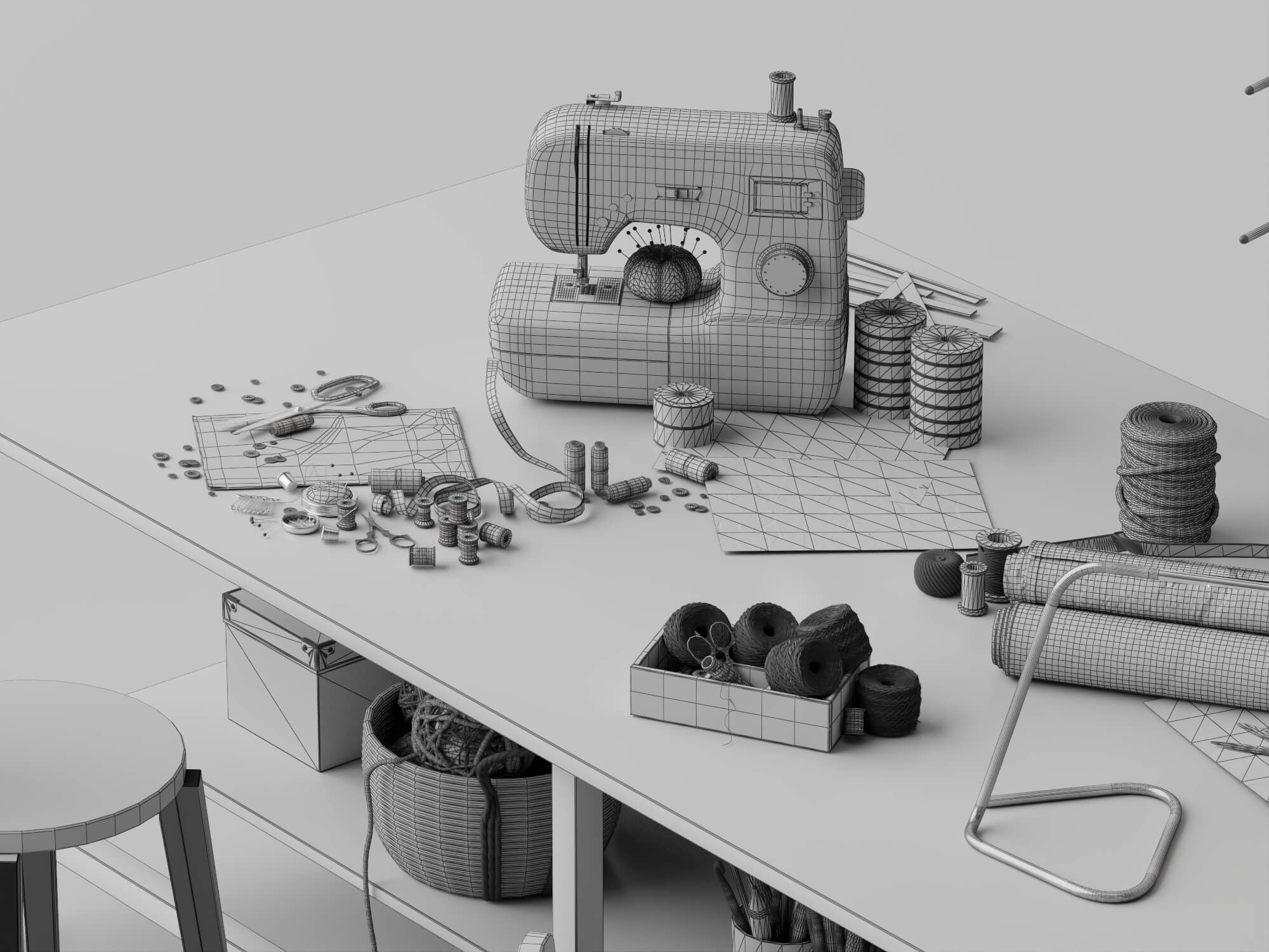 Sewing Craft Workstation 3D Model