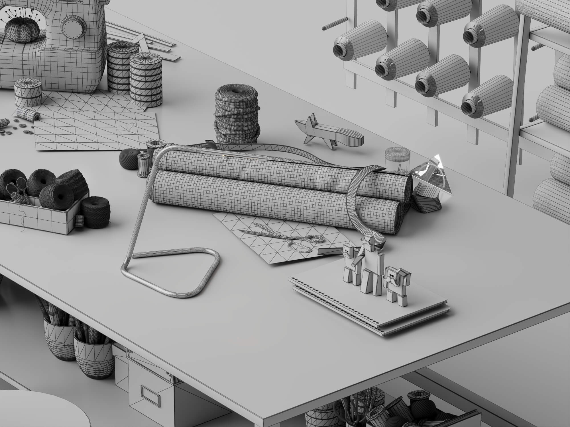 Sewing Craft Workstation 3D Model