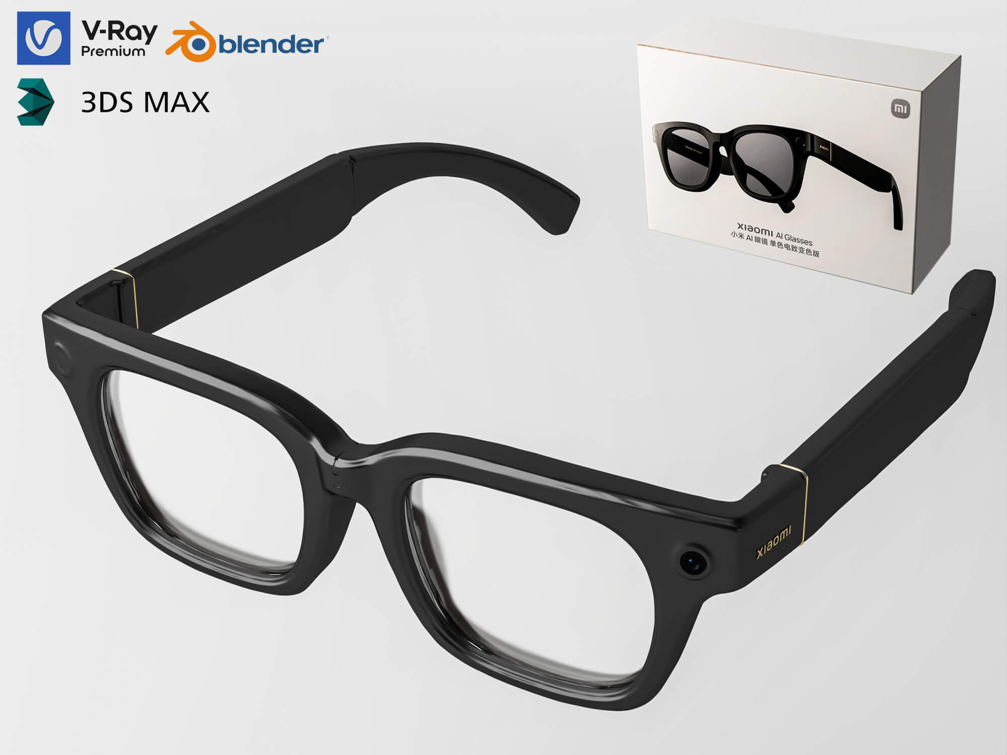 Smart AI Eyeglasses Lowpoly 3D Model 3D Model