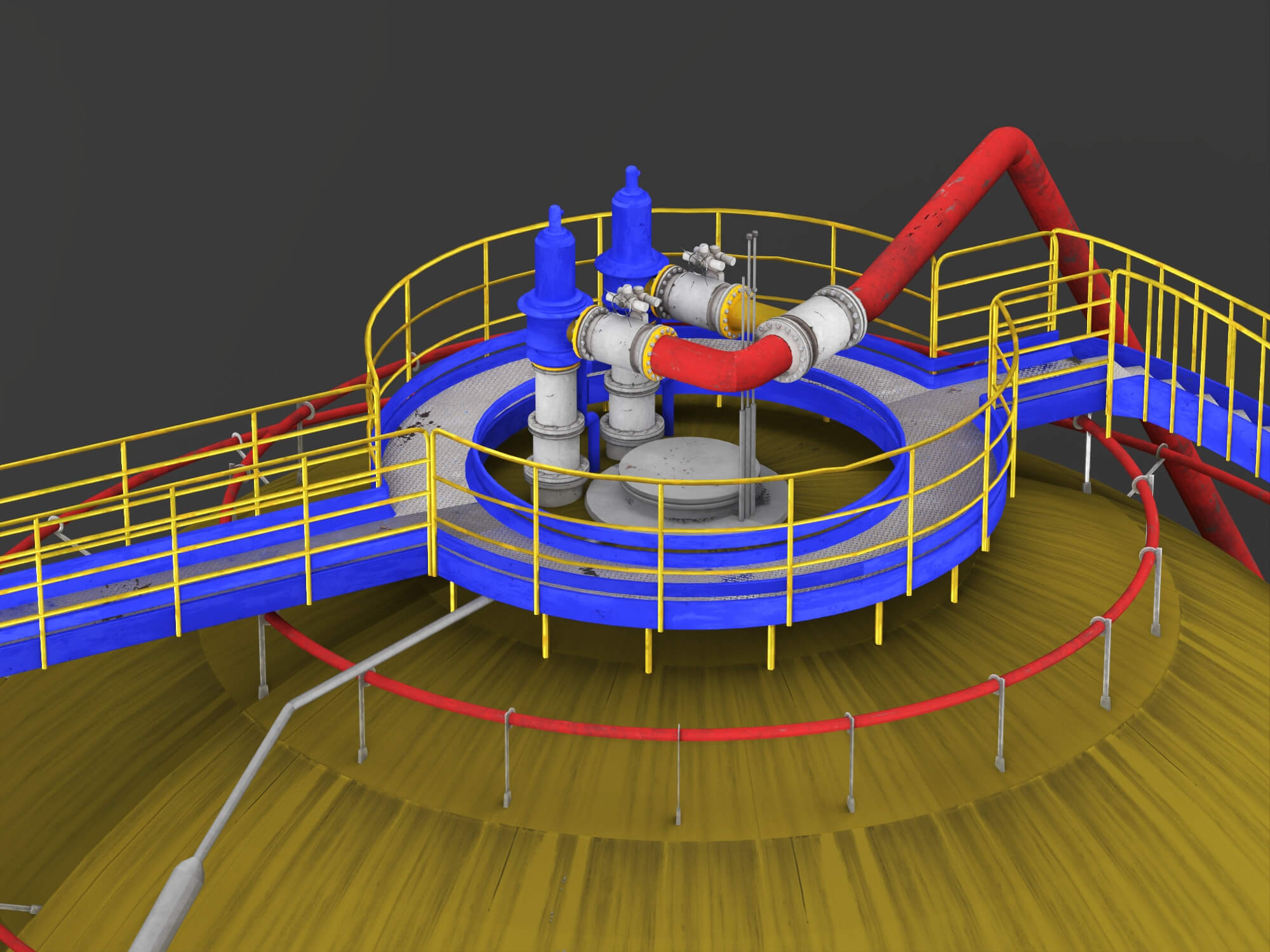 Spherical Storage Tank Industrial 3d Model 3D Model