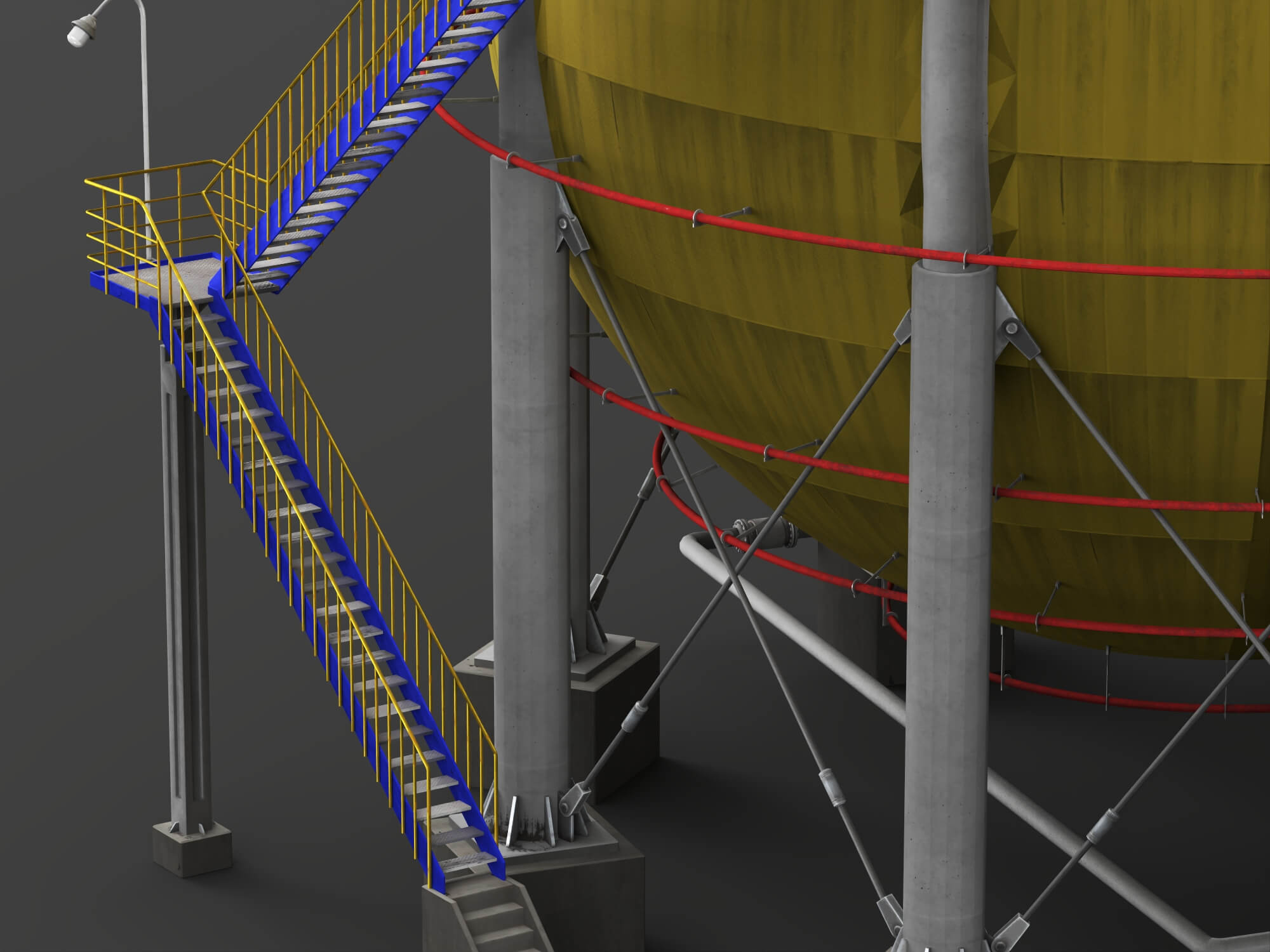 Spherical Storage Tank Industrial 3d Model 3D Model