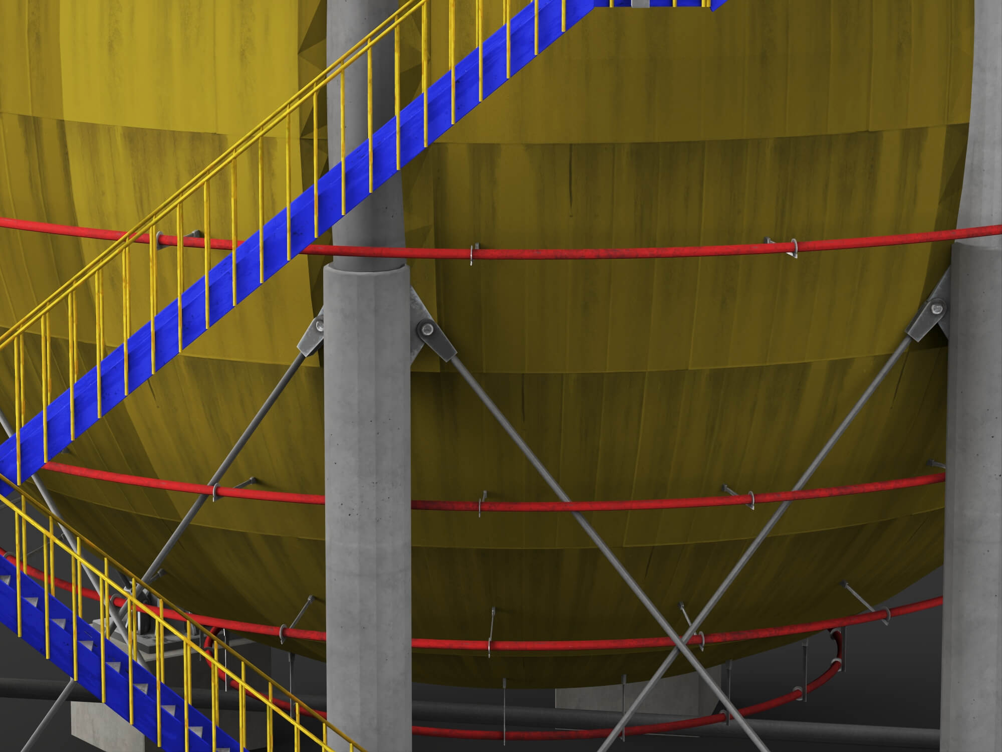 Spherical Storage Tank Industrial 3d Model 3D Model