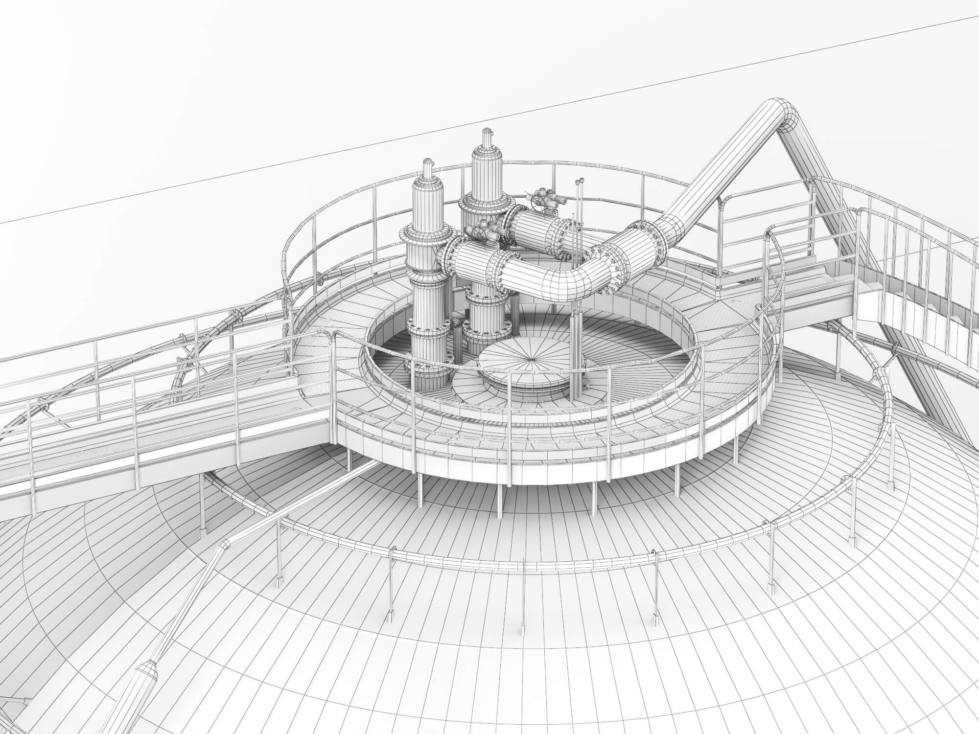 Spherical Storage Tank Industrial 3d Model 3D Model