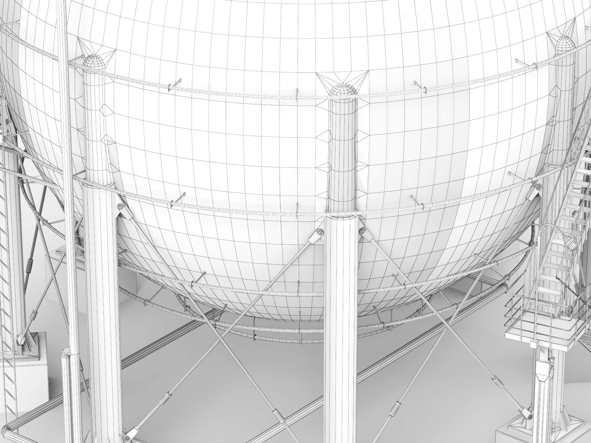 Spherical Storage Tank Industrial 3d Model 3D Model