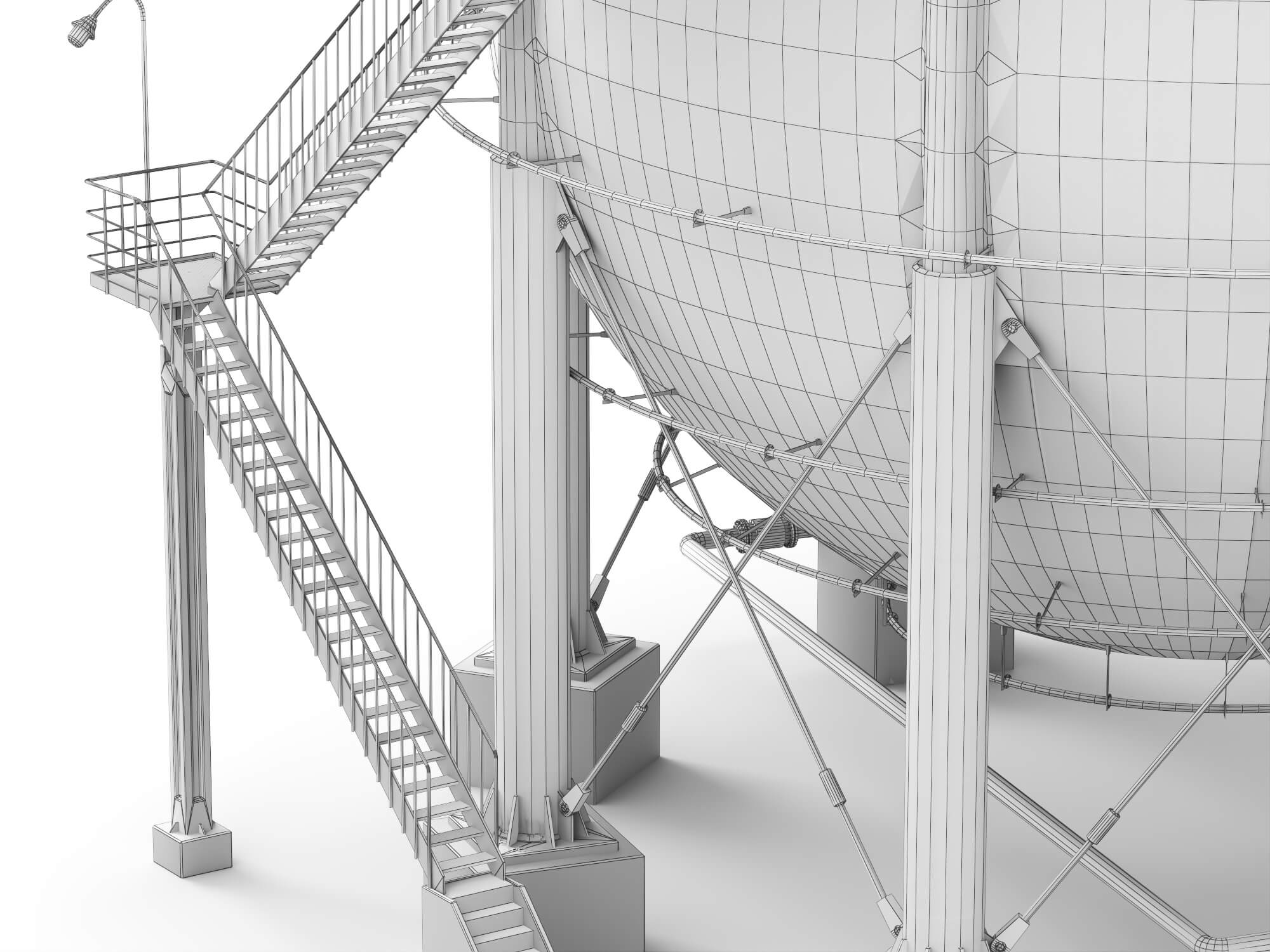 Spherical Storage Tank Industrial 3d Model 3D Model
