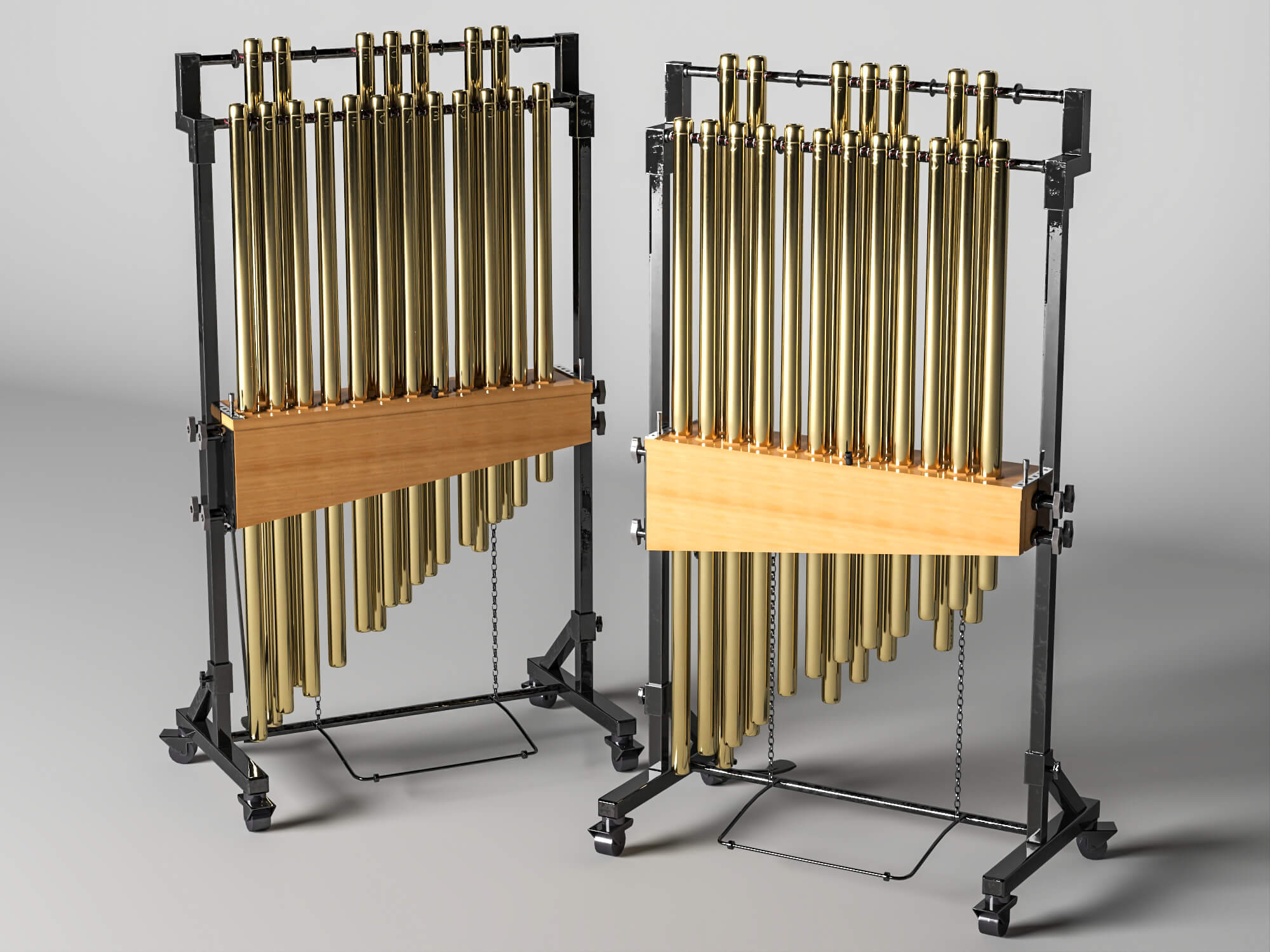 Tubular Bells Percussion Instrument Lowpoly 3D Model 3D Model