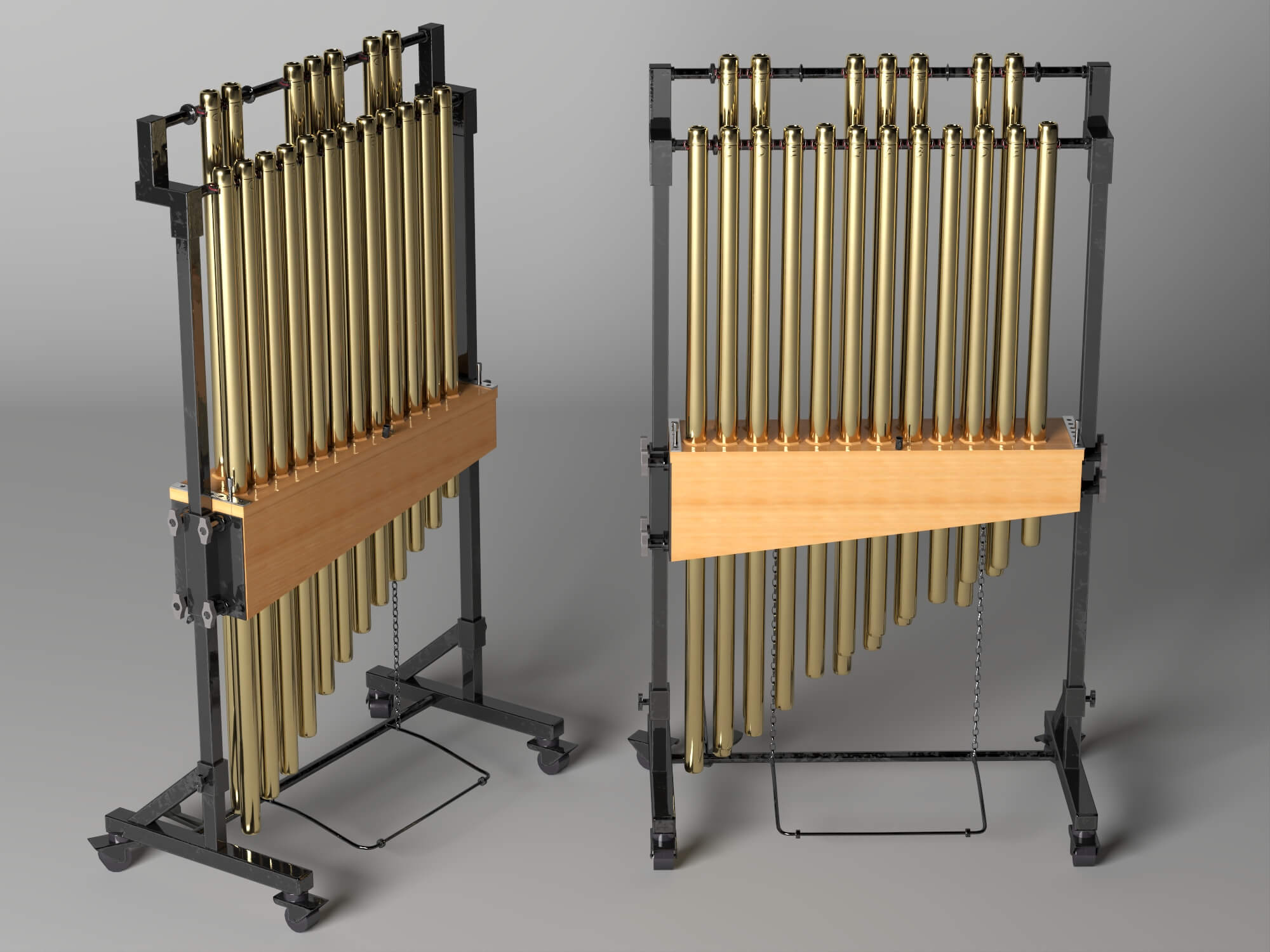 Tubular Bells Percussion Instrument Lowpoly 3D Model 3D Model
