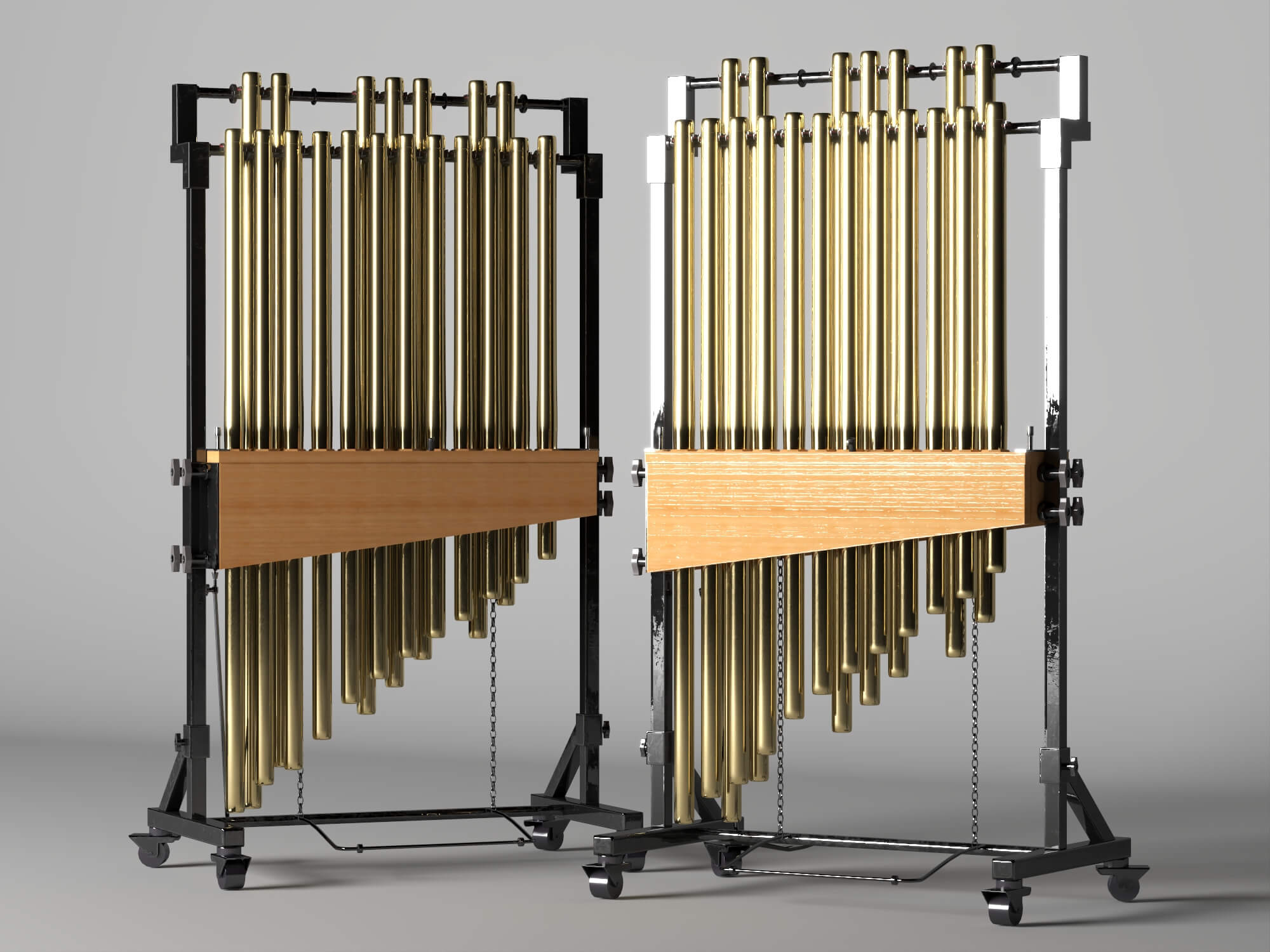 Tubular Bells Percussion Instrument Lowpoly 3D Model 3D Model