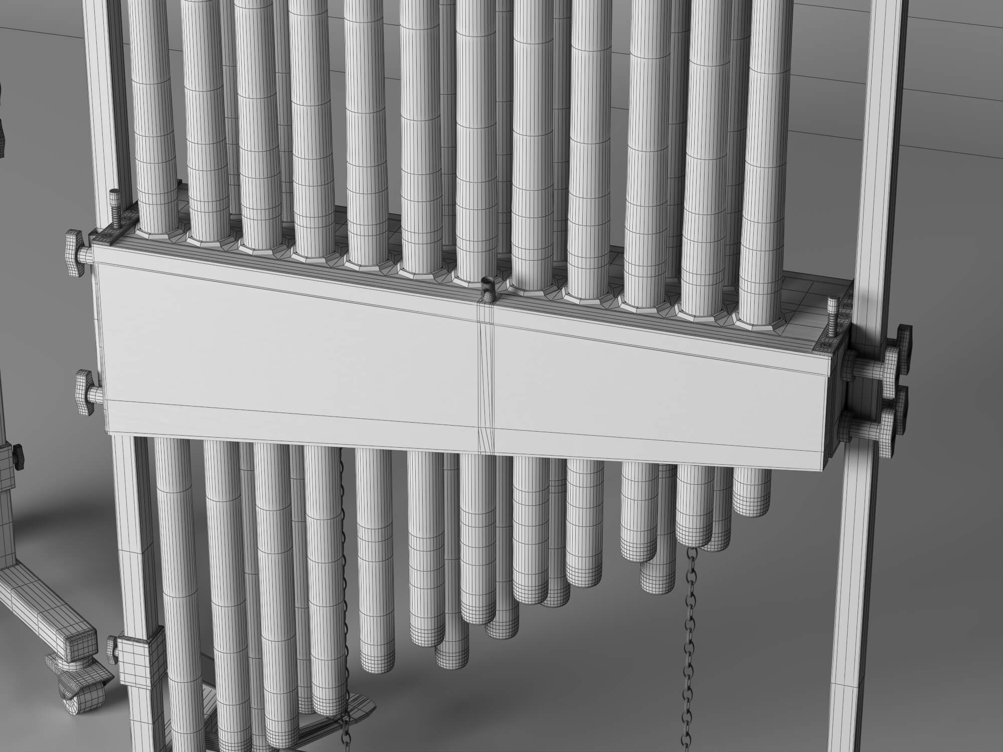 Tubular Bells Percussion Instrument Lowpoly 3D Model 3D Model