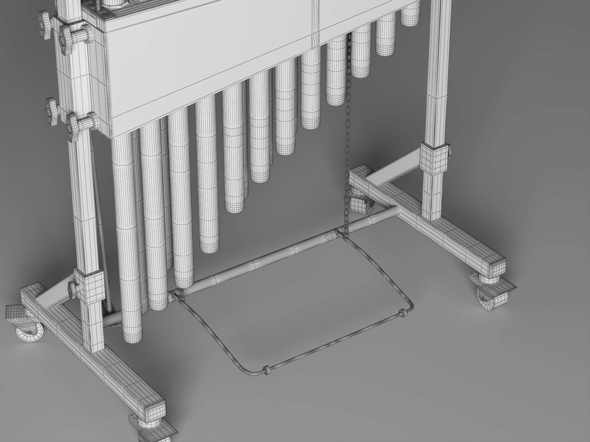 Tubular Bells Percussion Instrument Lowpoly 3D Model 3D Model