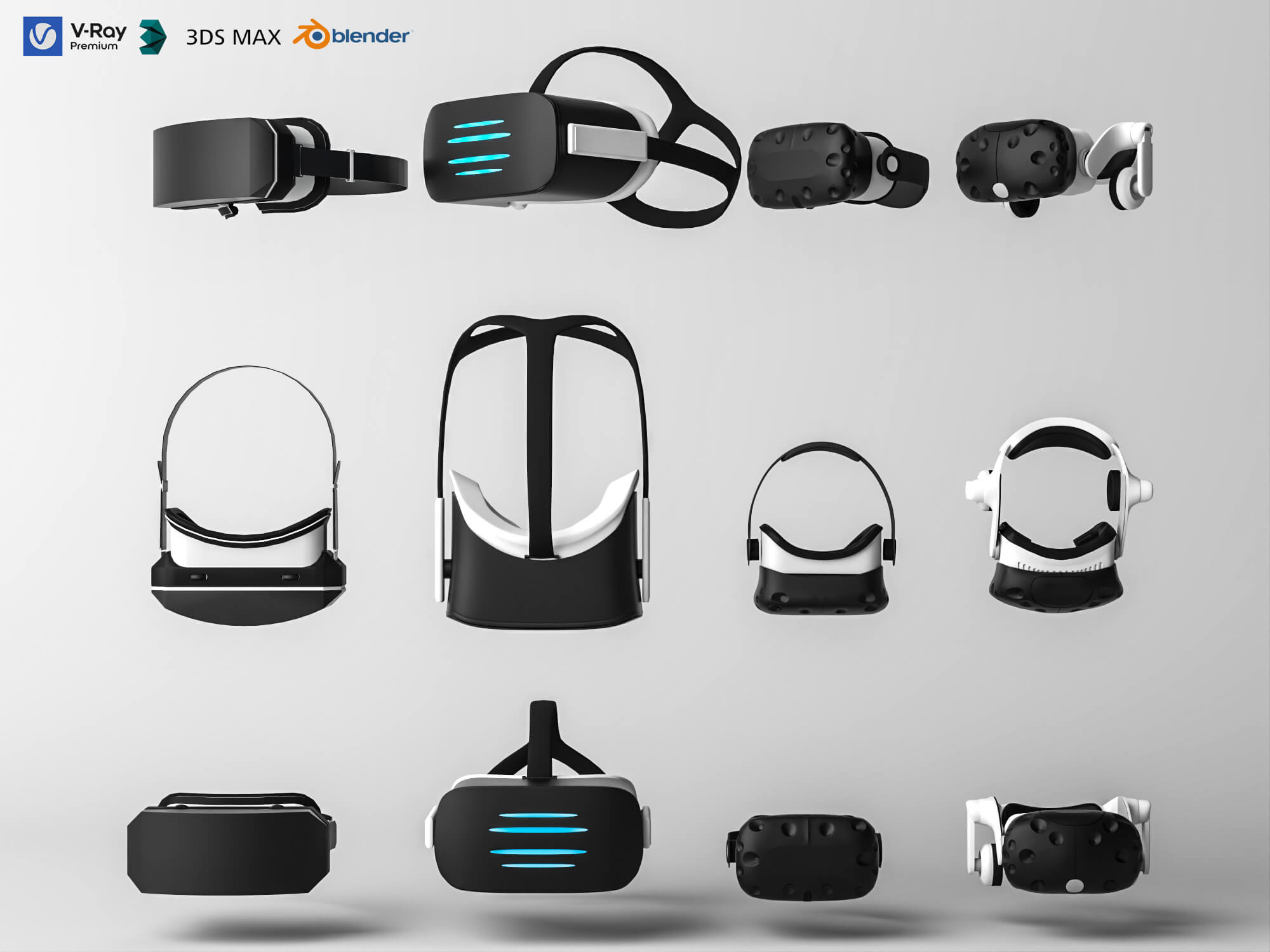 VR Headset Collection Lowpoly 3D Models 3D Model