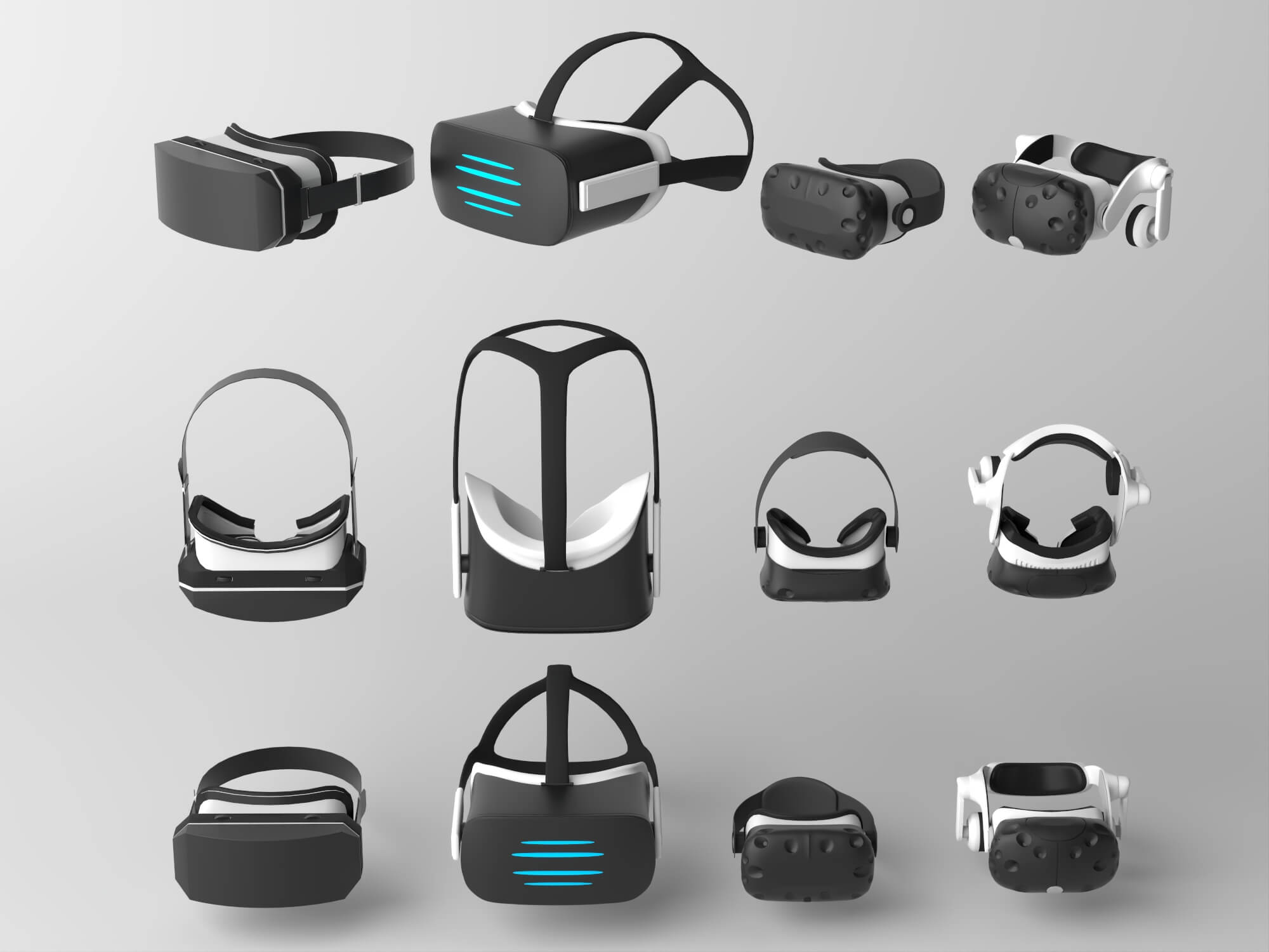 VR Headset Collection Lowpoly 3D Models 3D Model