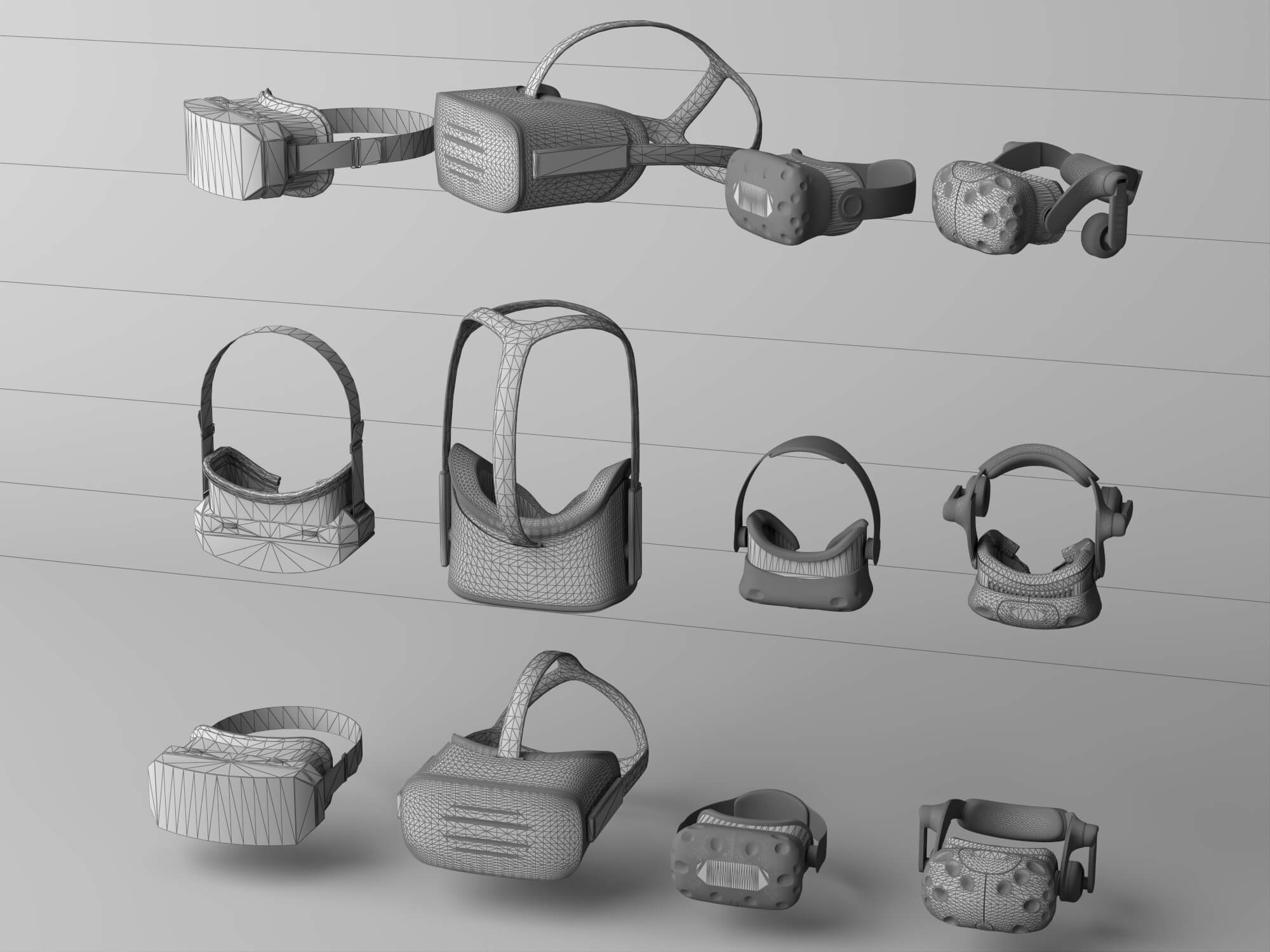 VR Headset Collection Lowpoly 3D Models 3D Model