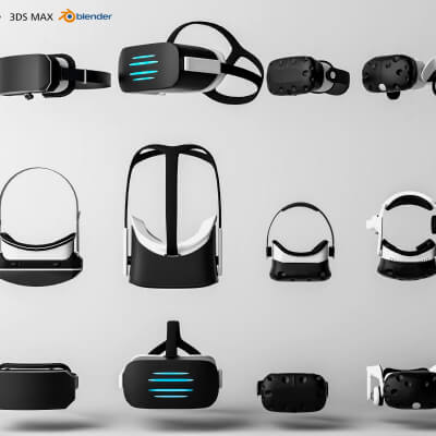 VR Headset Collection Lowpoly 3D Models