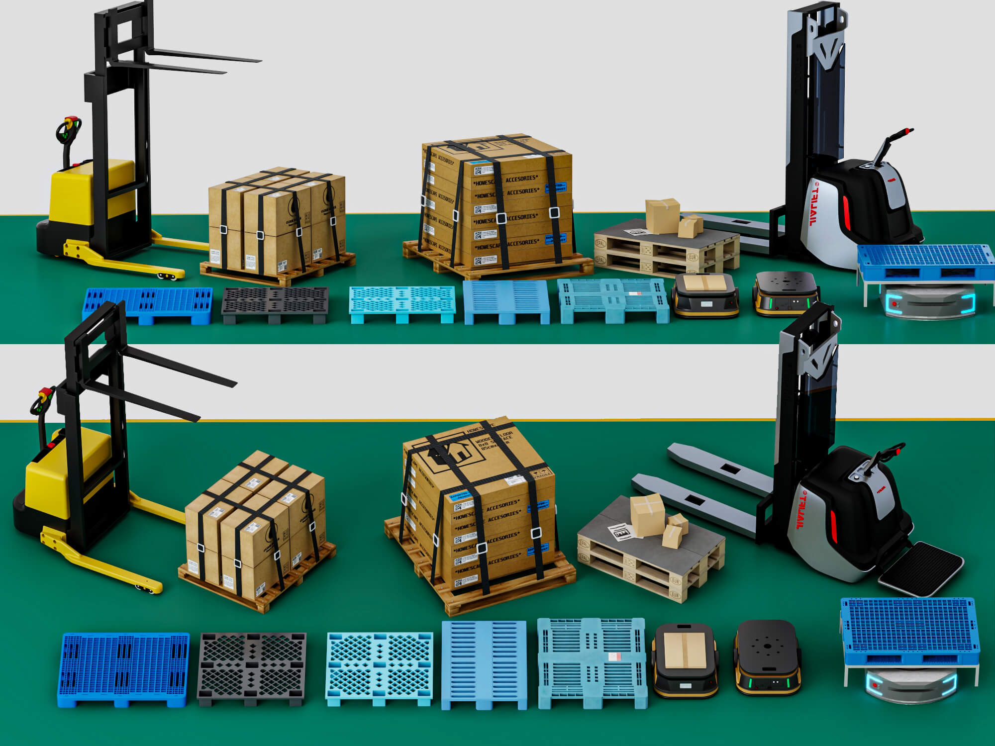 Warehouse Logistics Equipment Pack 3D Model 3D Model
