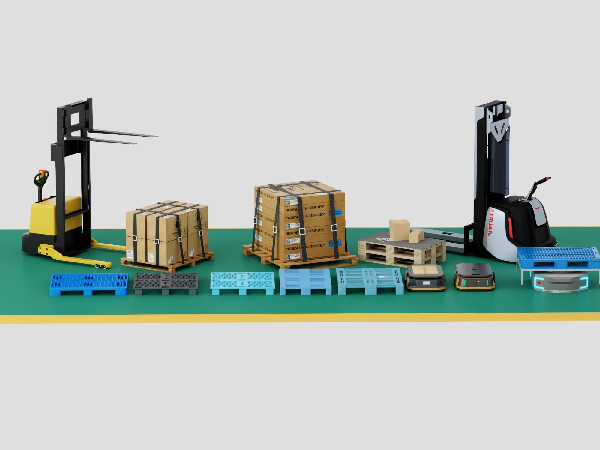 Warehouse Logistics Equipment Pack 3D Model 3D Model