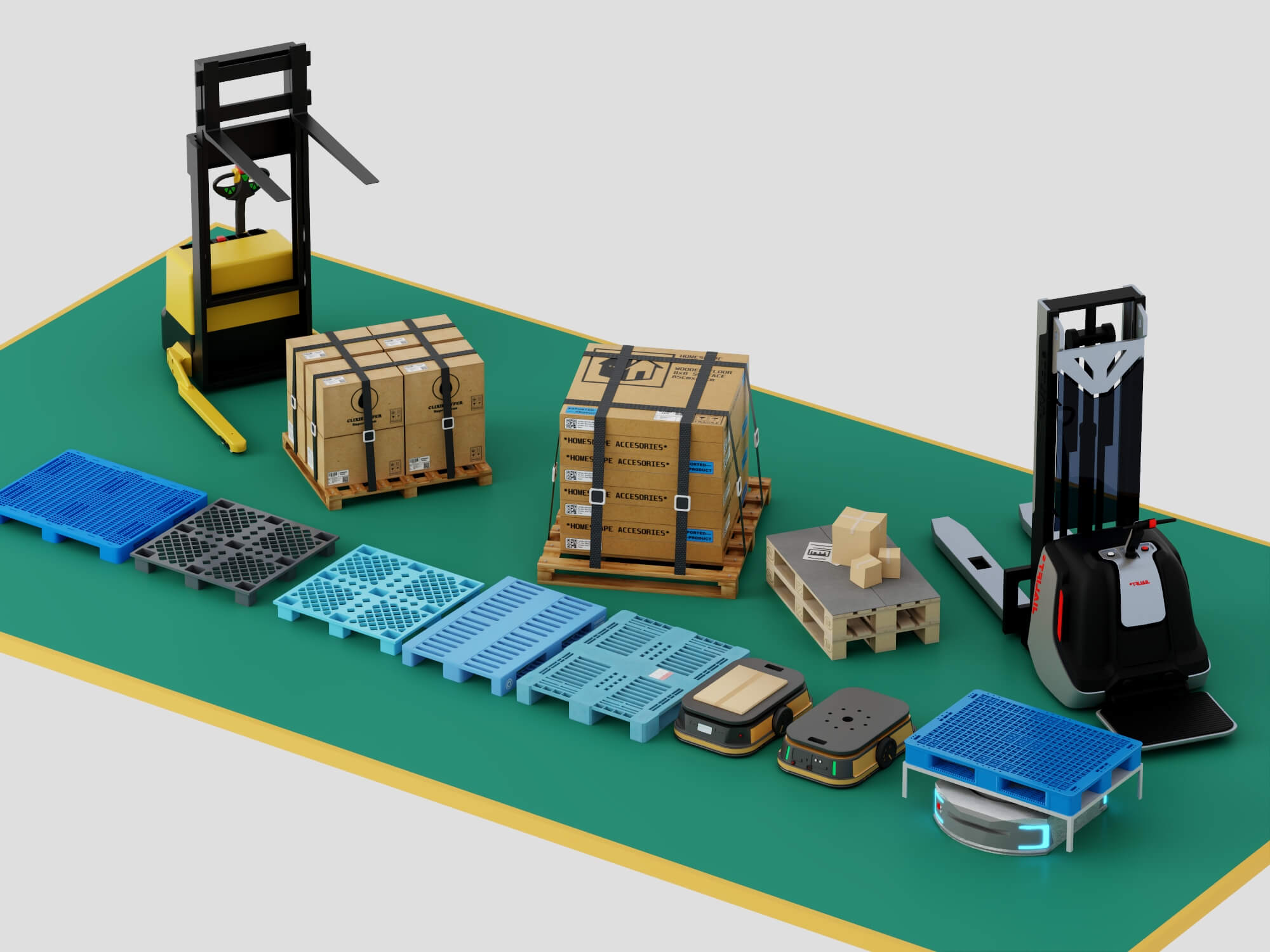 Warehouse Logistics Equipment Pack 3D Model 3D Model
