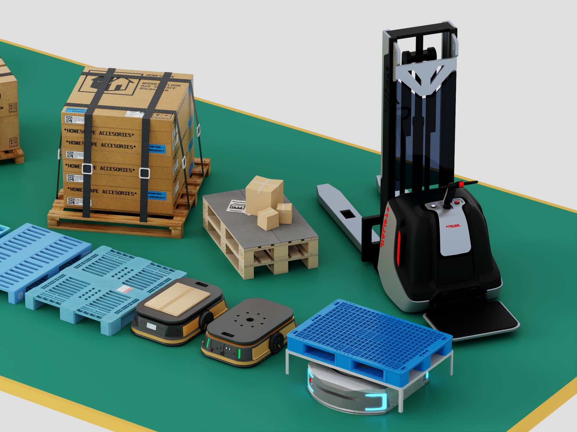 Warehouse Logistics Equipment Pack 3D Model 3D Model