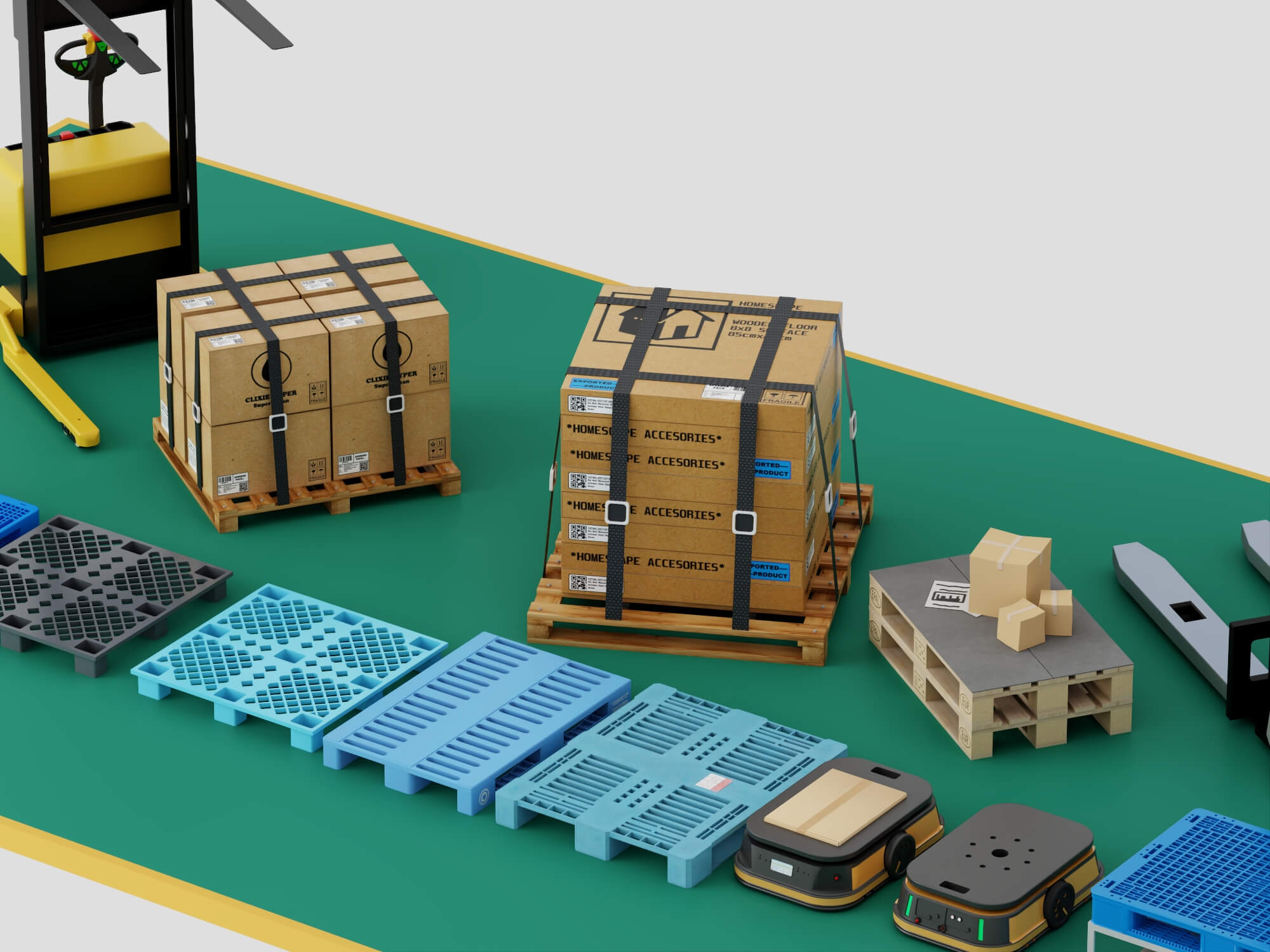 Warehouse Logistics Equipment Pack 3D Model 3D Model