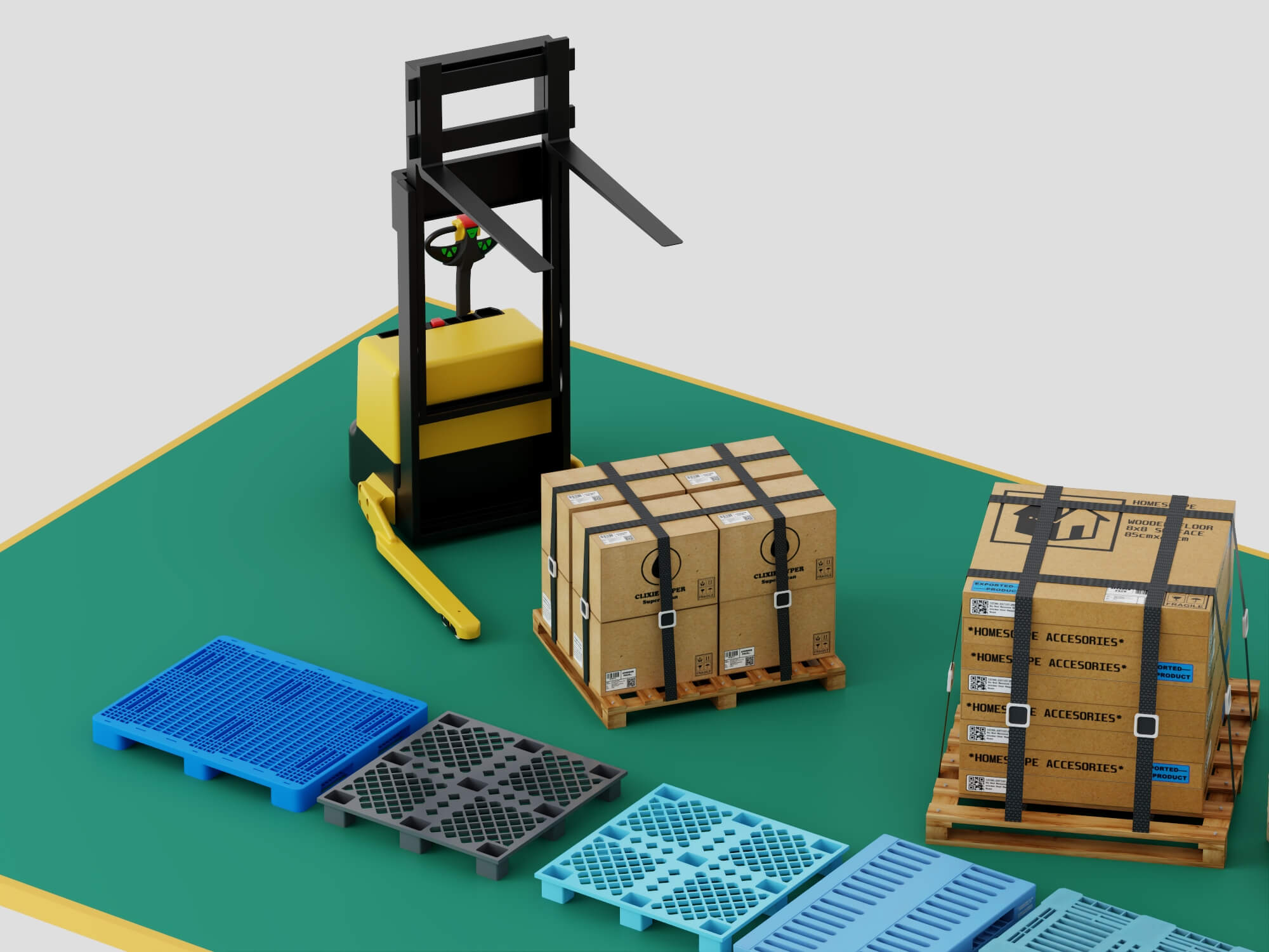 Warehouse Logistics Equipment Pack 3D Model 3D Model
