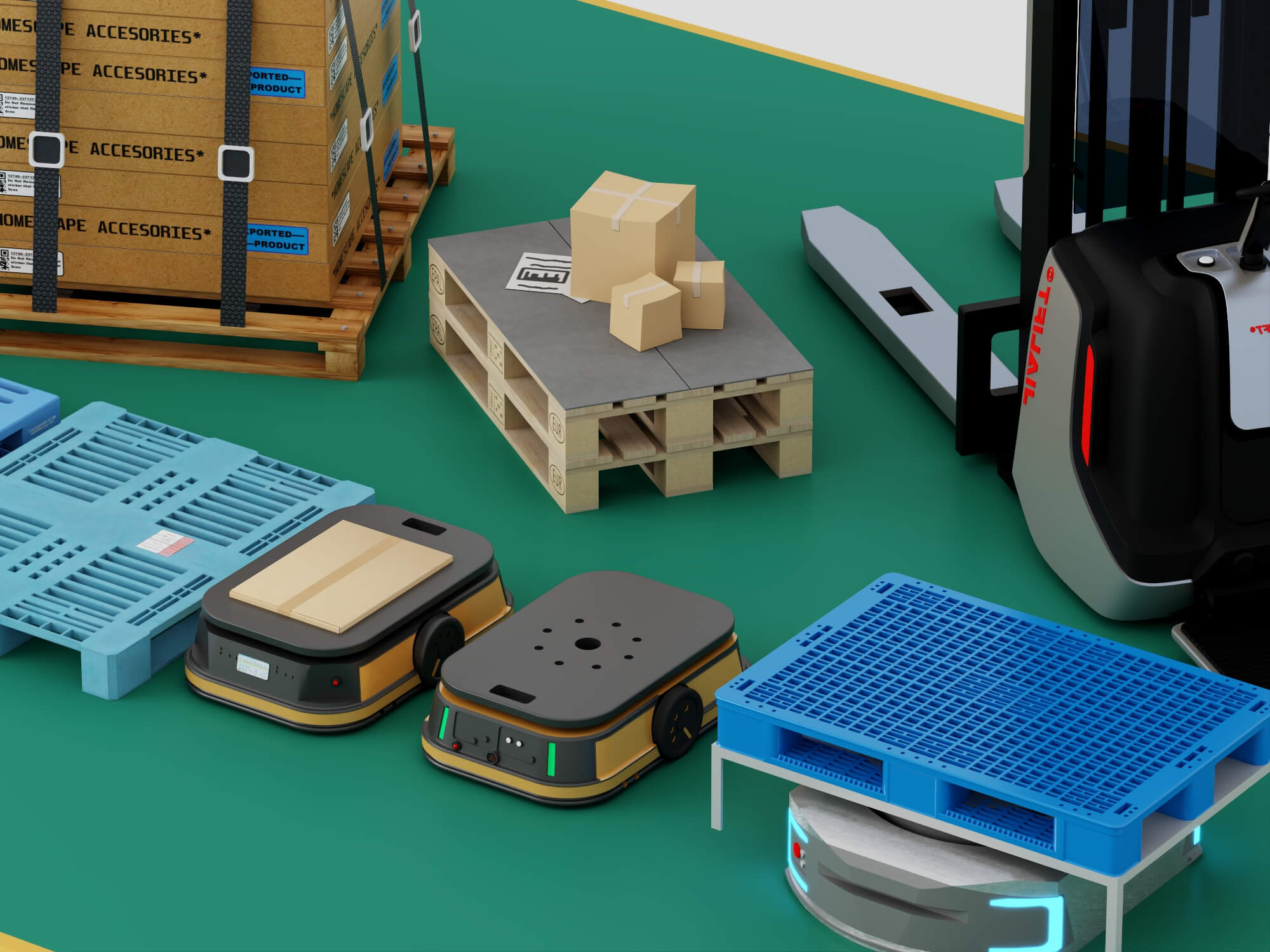 Warehouse Logistics Equipment Pack 3D Model 3D Model