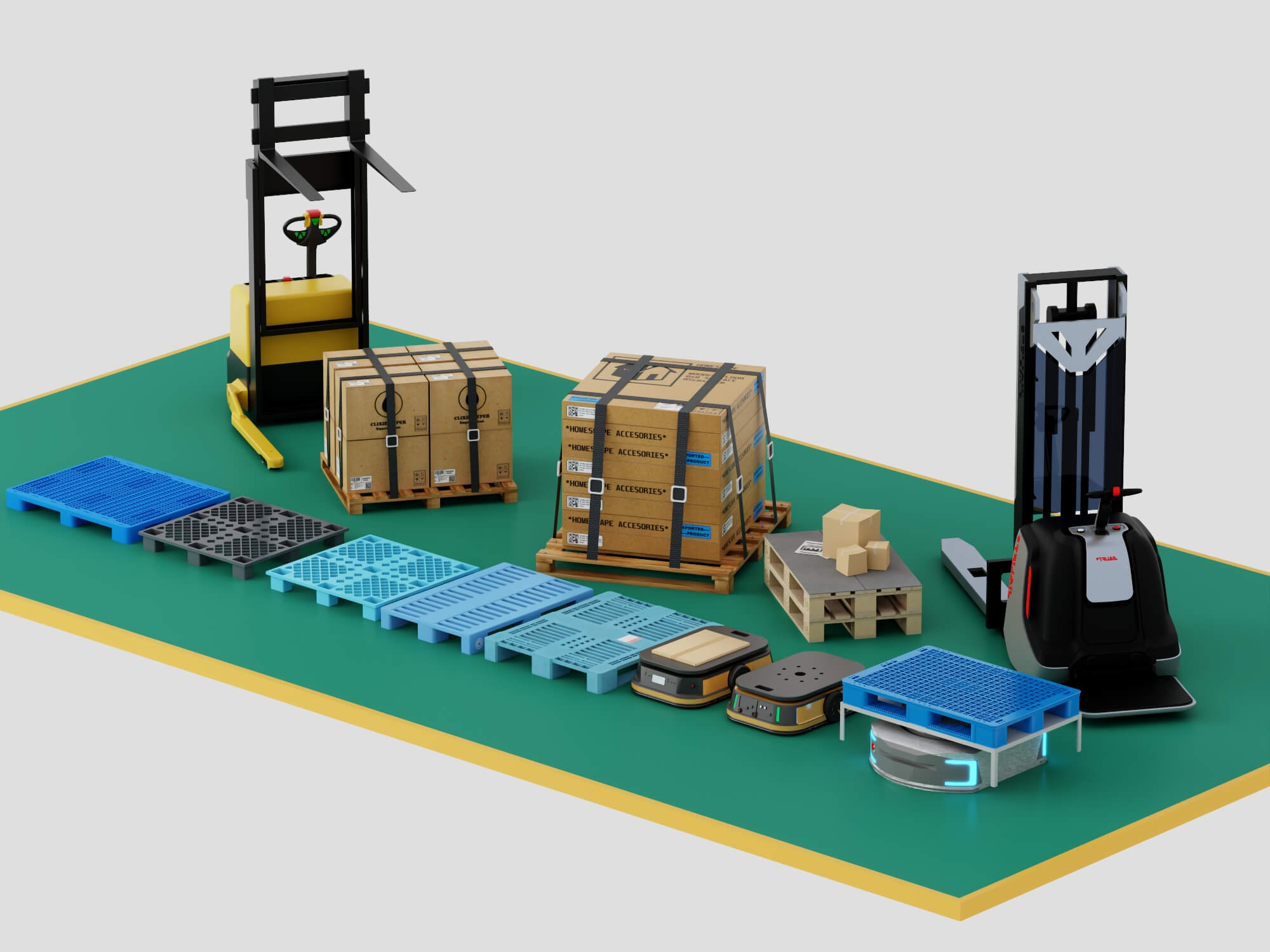 Warehouse Logistics Equipment Pack 3D Model 3D Model
