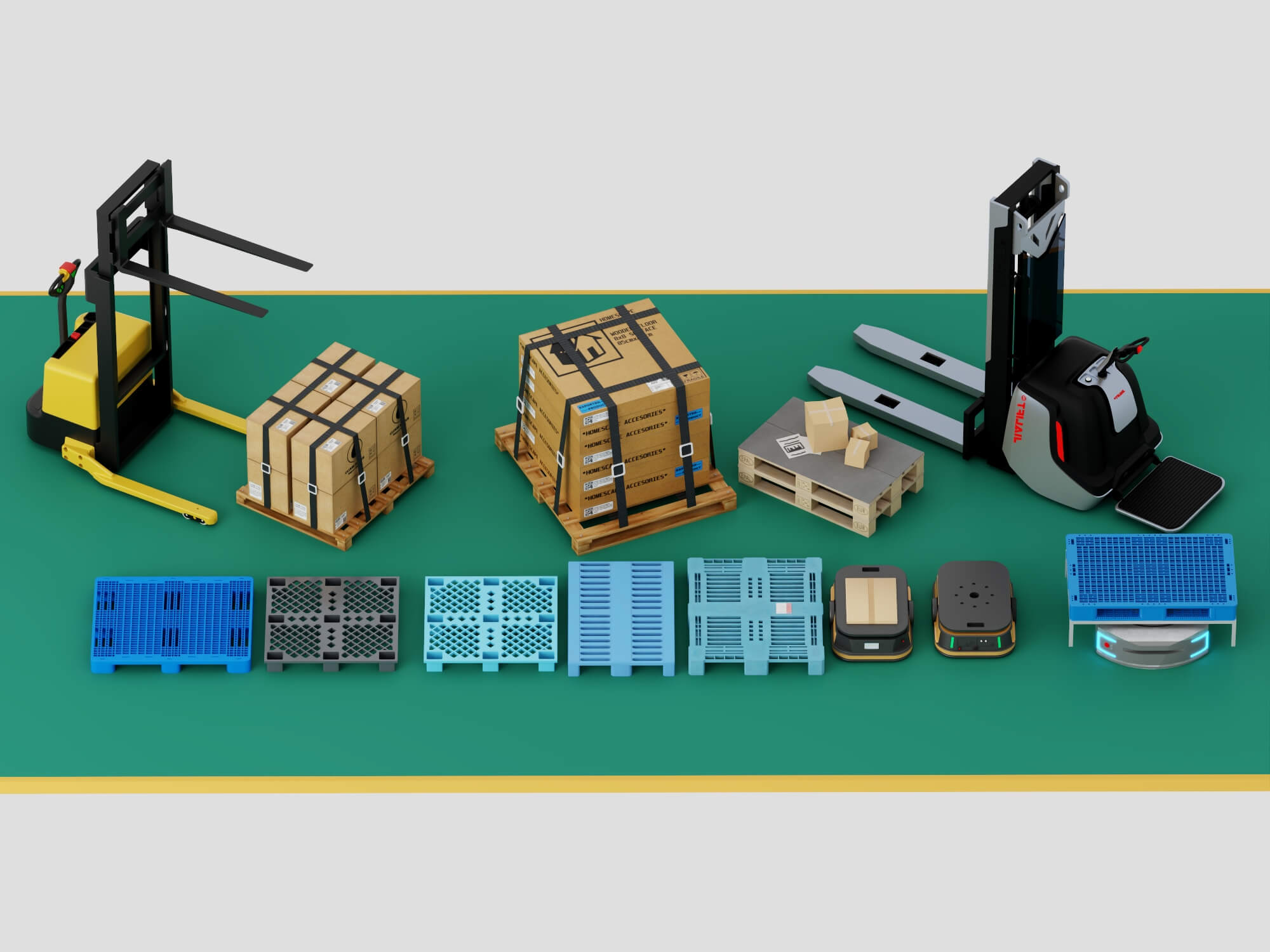 Warehouse Logistics Equipment Pack 3D Model 3D Model
