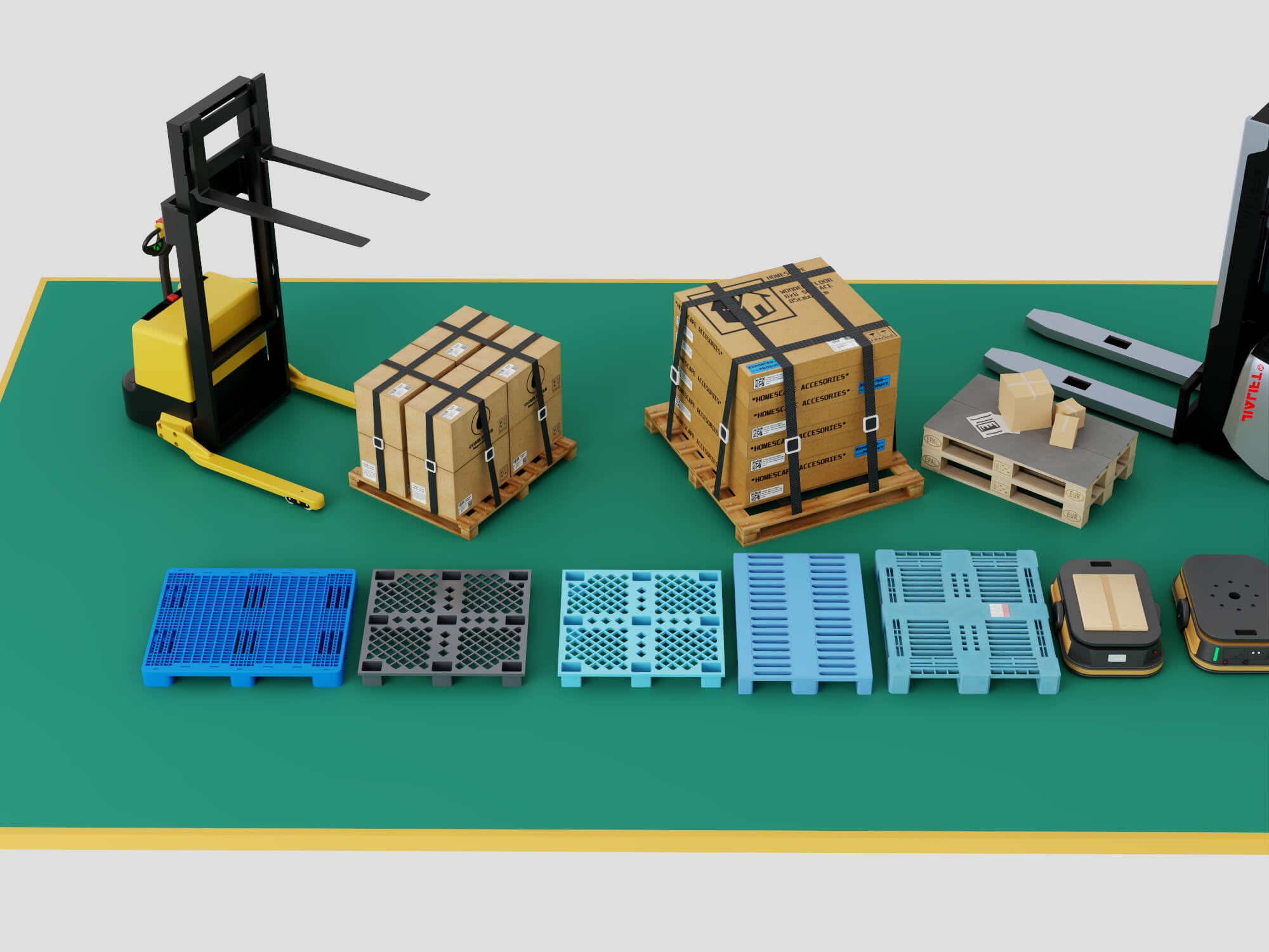 Warehouse Logistics Equipment Pack 3D Model 3D Model