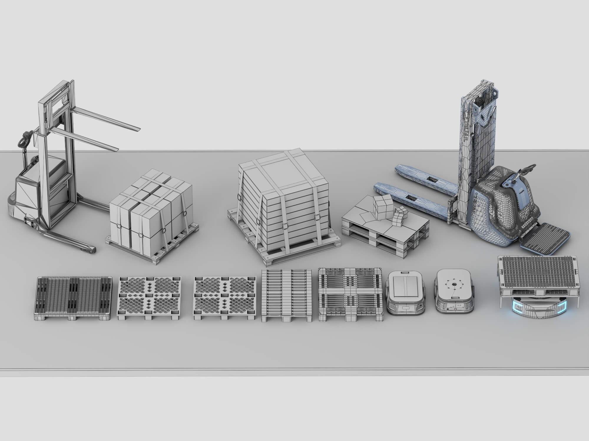 Warehouse Logistics Equipment Pack 3D Model 3D Model
