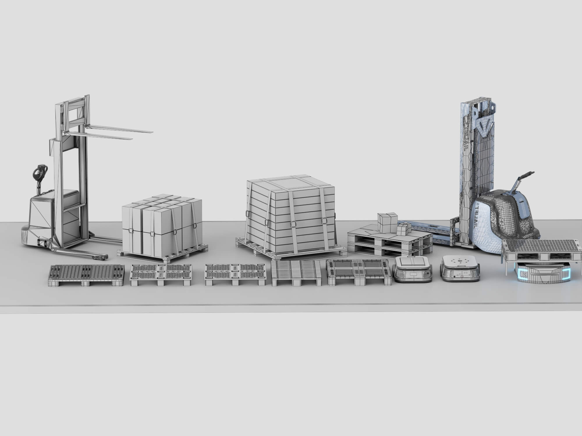 Warehouse Logistics Equipment Pack 3D Model 3D Model